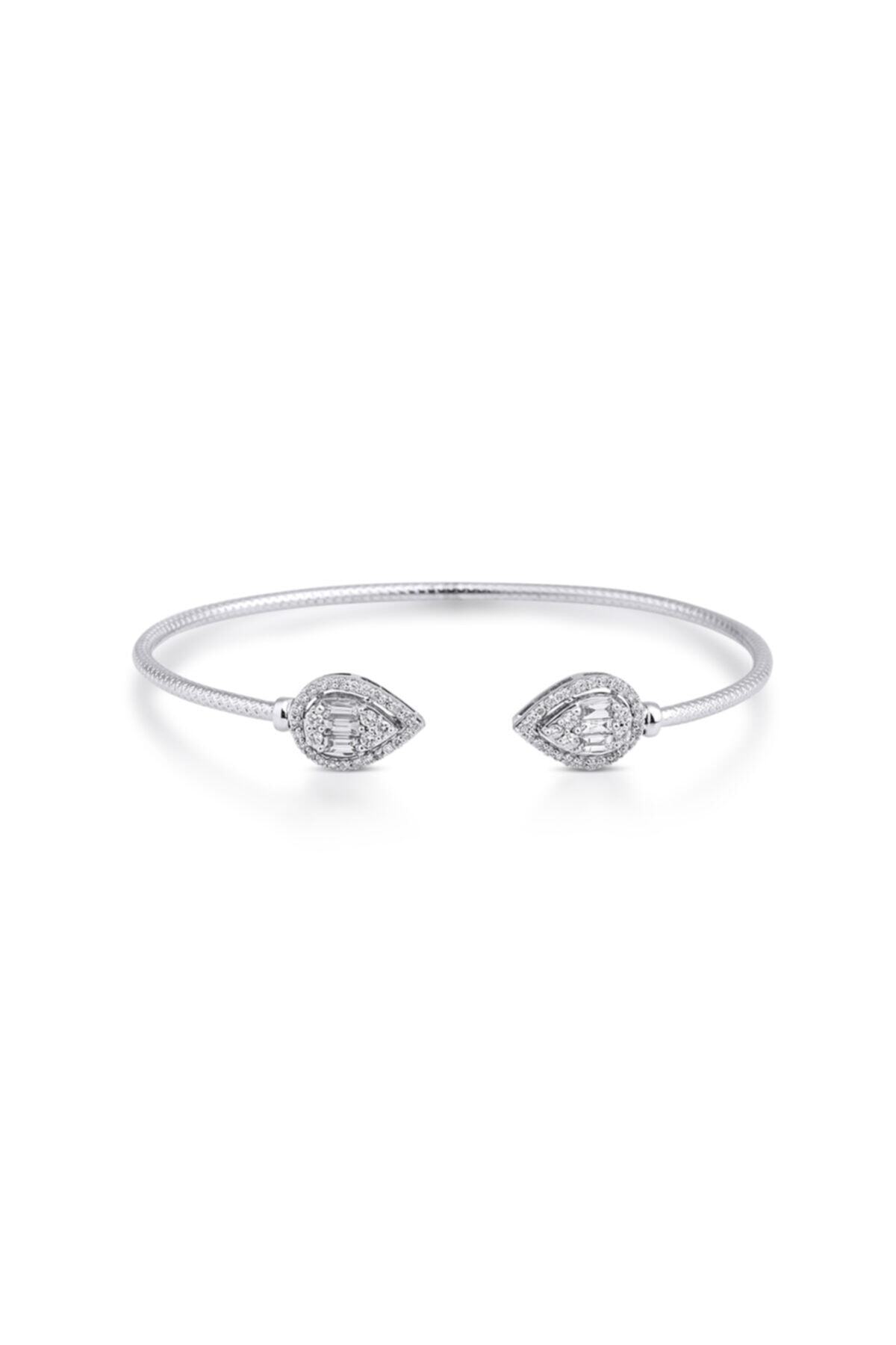 Barok Diamond Damla Montür Pırlanta Kelepçe 0.84 Ct F Vs 14k