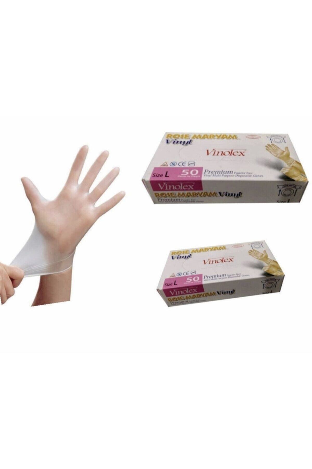 rose maryam Vinil Eldiven ( Large ) ( 50 Li )