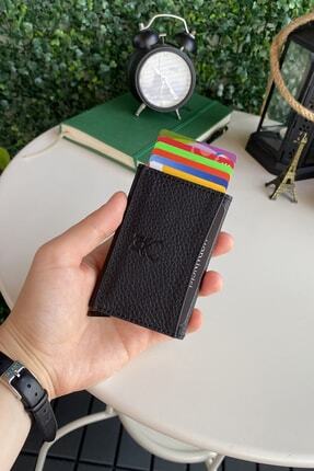 Ministar - Hakiki Deri Otomatik Rfid Korumalı Mekanizmalı Siyah Akıllı Kartlık Image 0