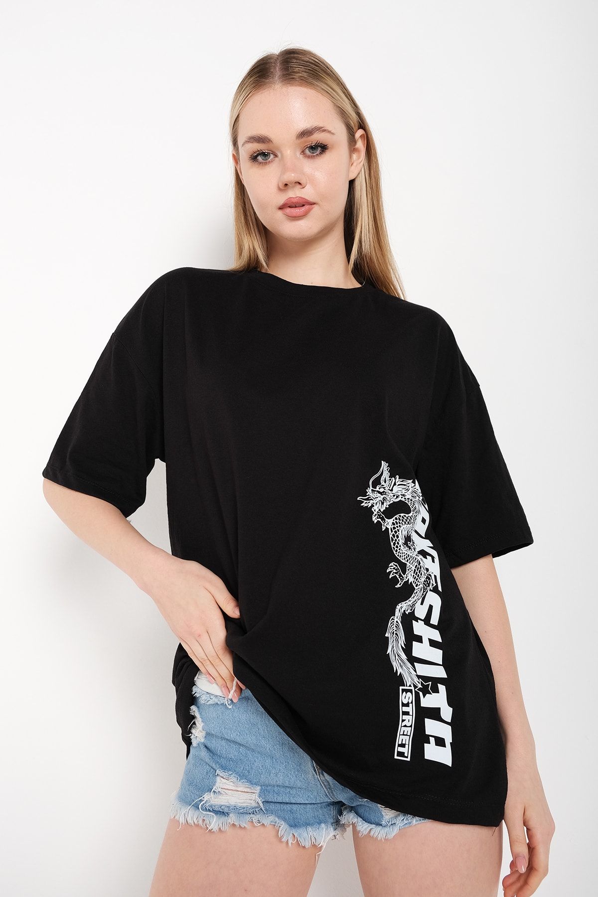 T shirt oversize noir shop femme