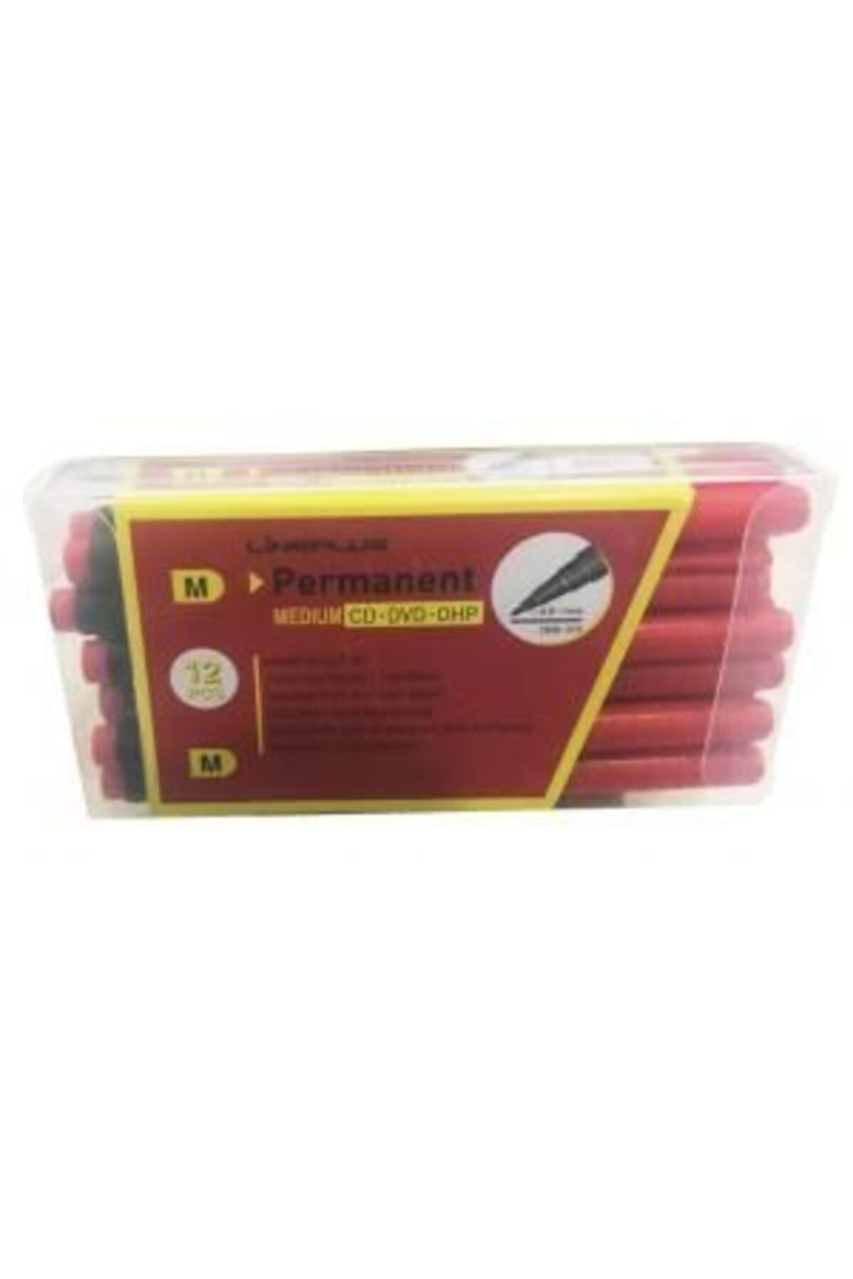 Lineplus Permanent Asetat Kalem Kırmızı M 12 Li Cd Kalemi
