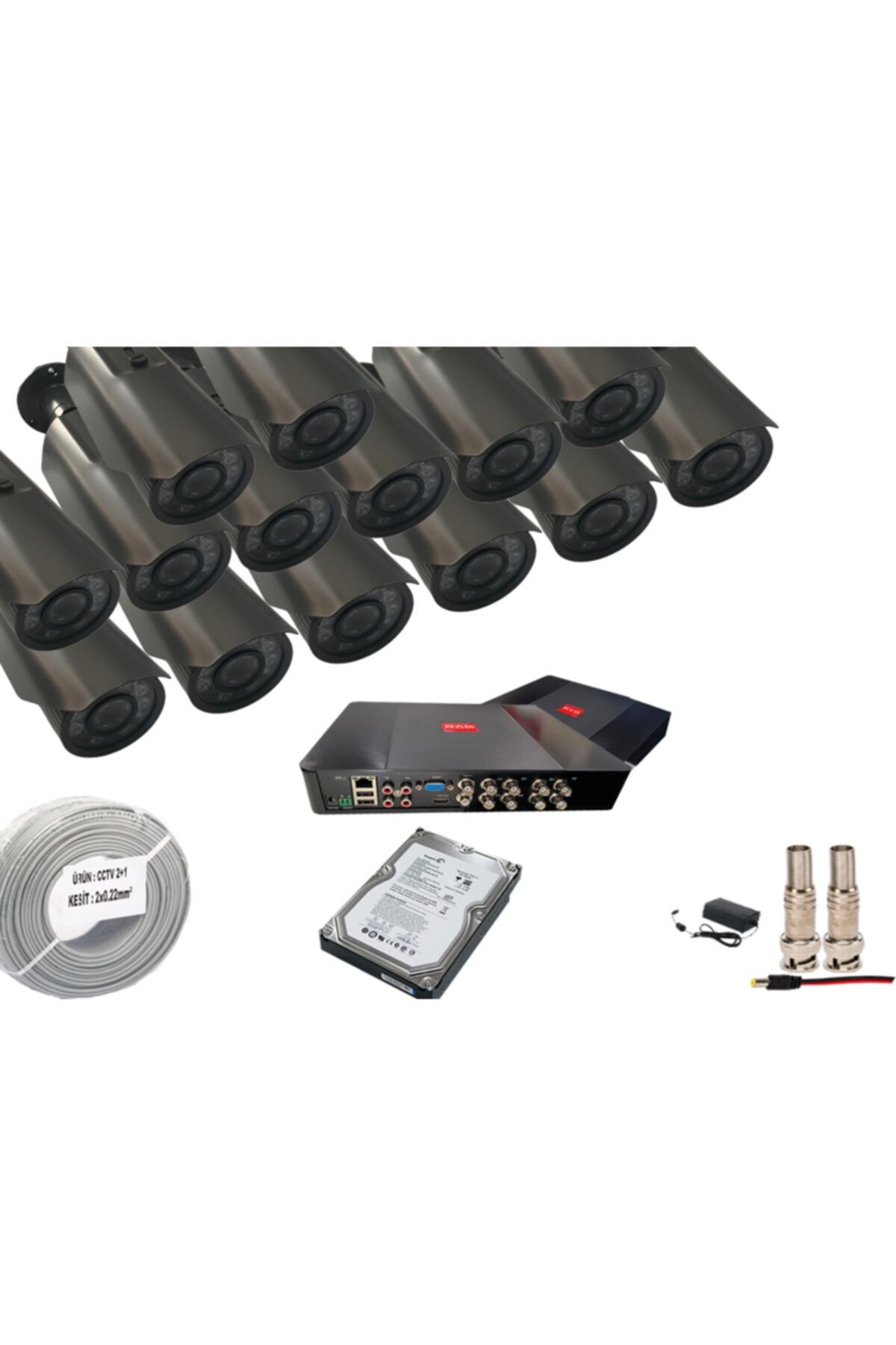 PROMISE 14 Kameralı Set 3mp 1080p Full Hd Metal Samsung Kasa Paket Sistem Harddisk Dahil