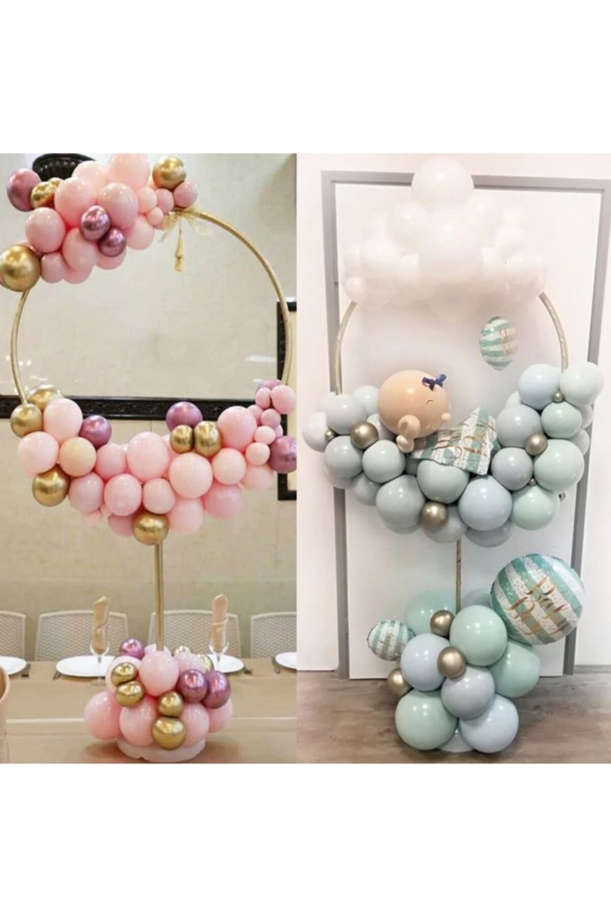 Happyland Çubuk Üzerine Balon Süsleme Standı  Yuvarlak Hulalop Model 1.6 Metre