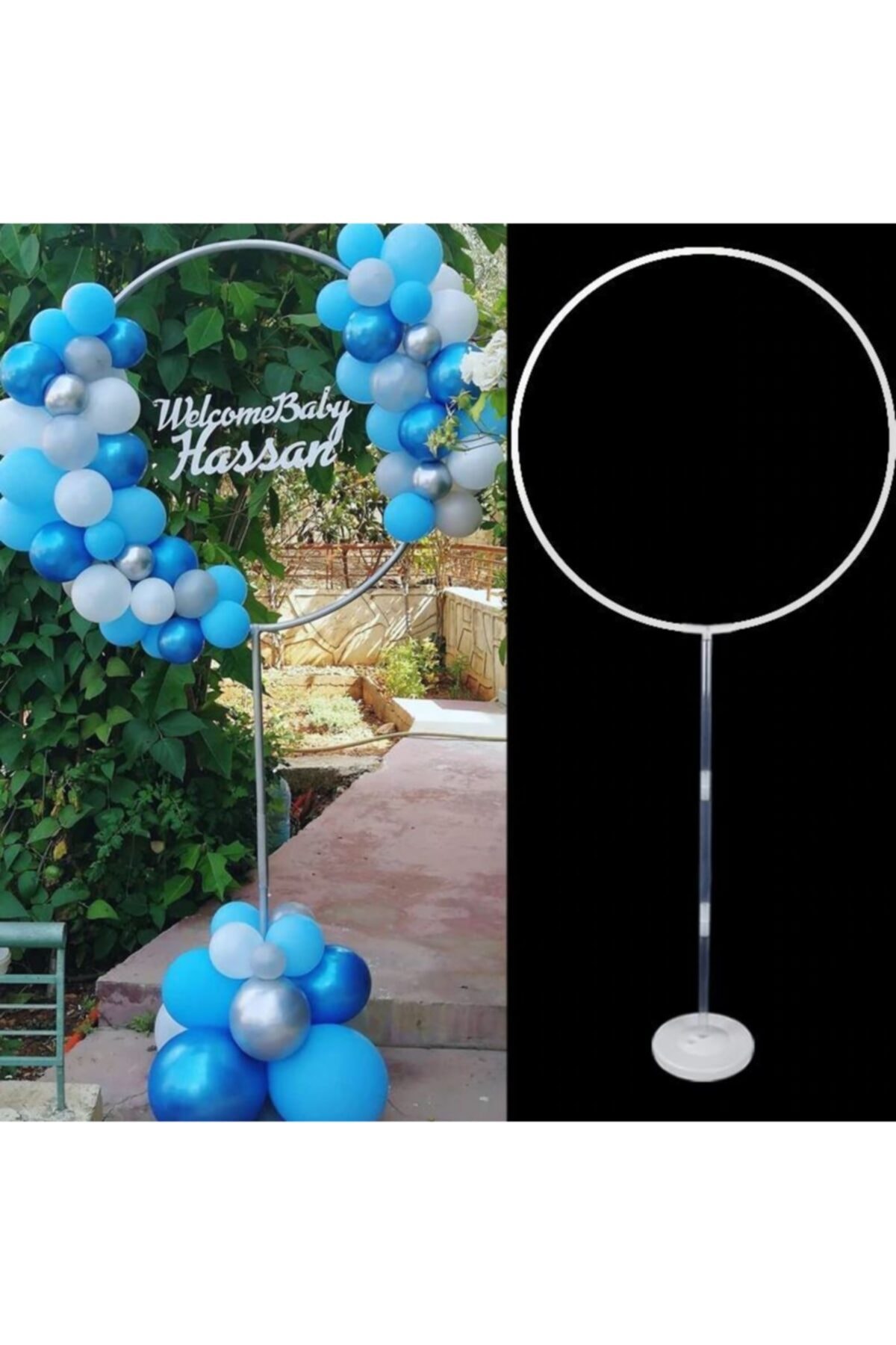 Happyland Dik Duran Balon Süsleme Standı Yuvarlak Hulalop Model Çubuklu