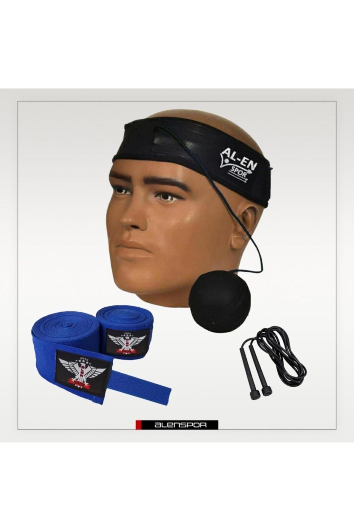 ALEN SPOR Alen Boks Reflex Kafa Topu Kırmızı Siyah Bandaj Atlama Ip