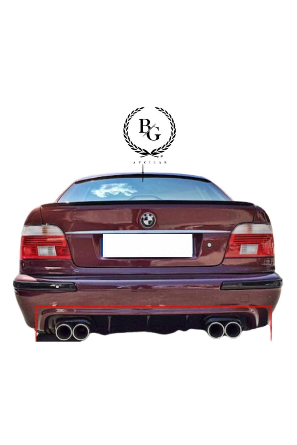 Bmw 5 Serisi E39 (19962003) Bmw 5 Serisi E39 M Tampon Difüzör Balık Sırtı Modeli Parlak Siyah Boyalı (plastik)