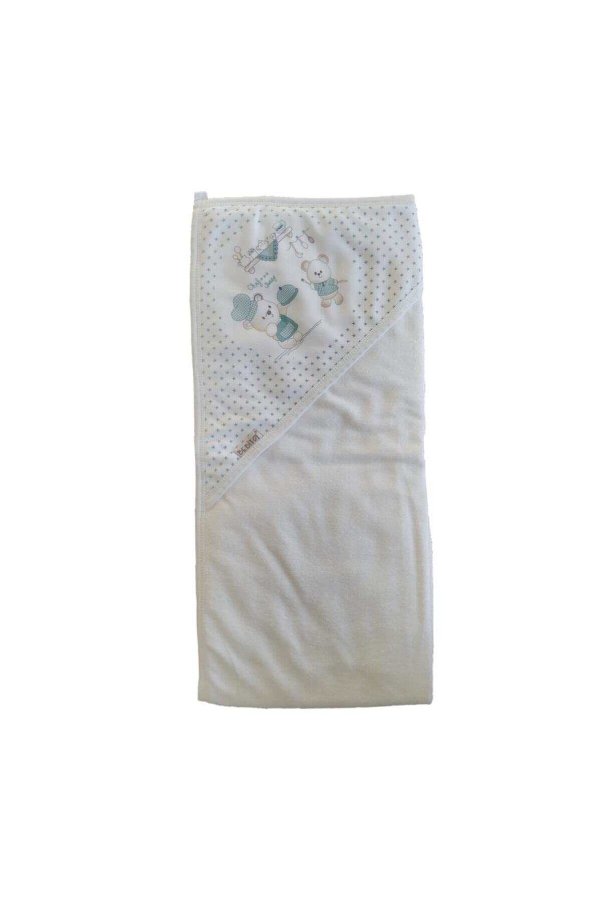 Bibaby Bebitof Pamuklu Renkli Aşçı Ayıcık Baskılı Kız Ve Erkek Bebek Tek Havlu 87*90cm