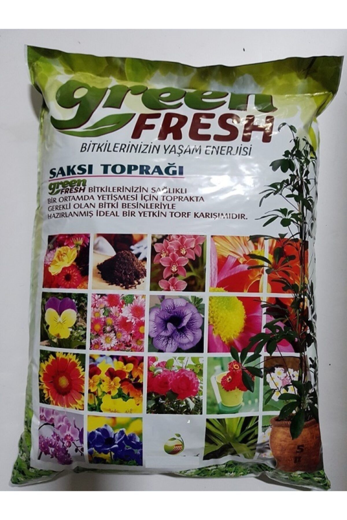 green fresh Torf 5 Adet 5 Lt Çiçek Toprağı Saksı Toprağı Torf Toprak Perlitli Torf Perlit Torf Karışımı