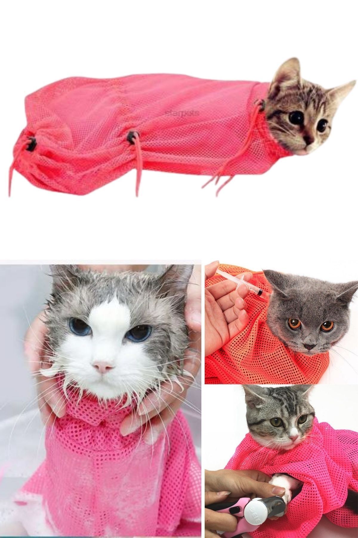 Ankaflex Palpet Kedi Yıkama Koruma Bakımı Filesi Pembe Renk Kedi Bakım Ürünleri Malzemeleri Temizliği Eldiven