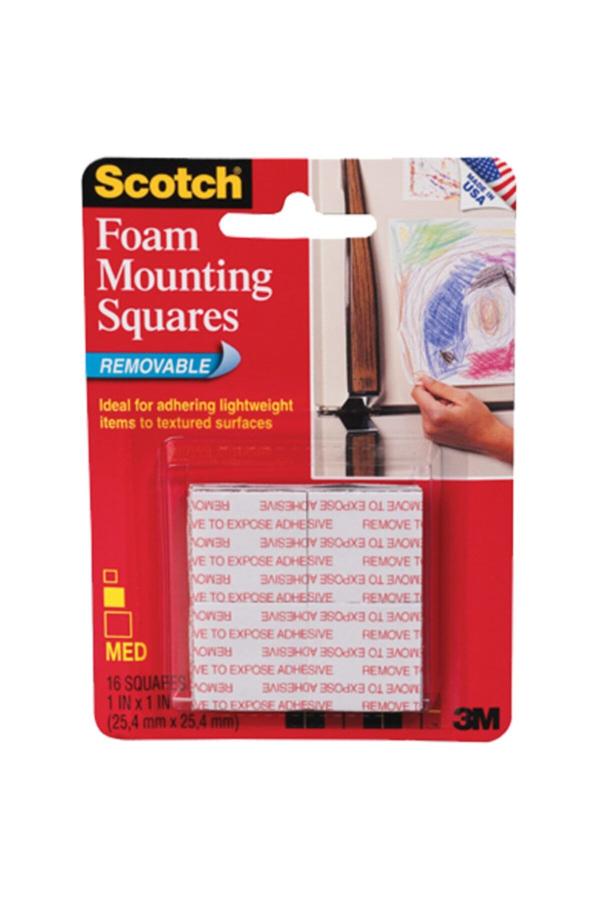 Scotch Çift Taraflı Bant Köpük Kareler 16'Lı 2.5x2.5 108
