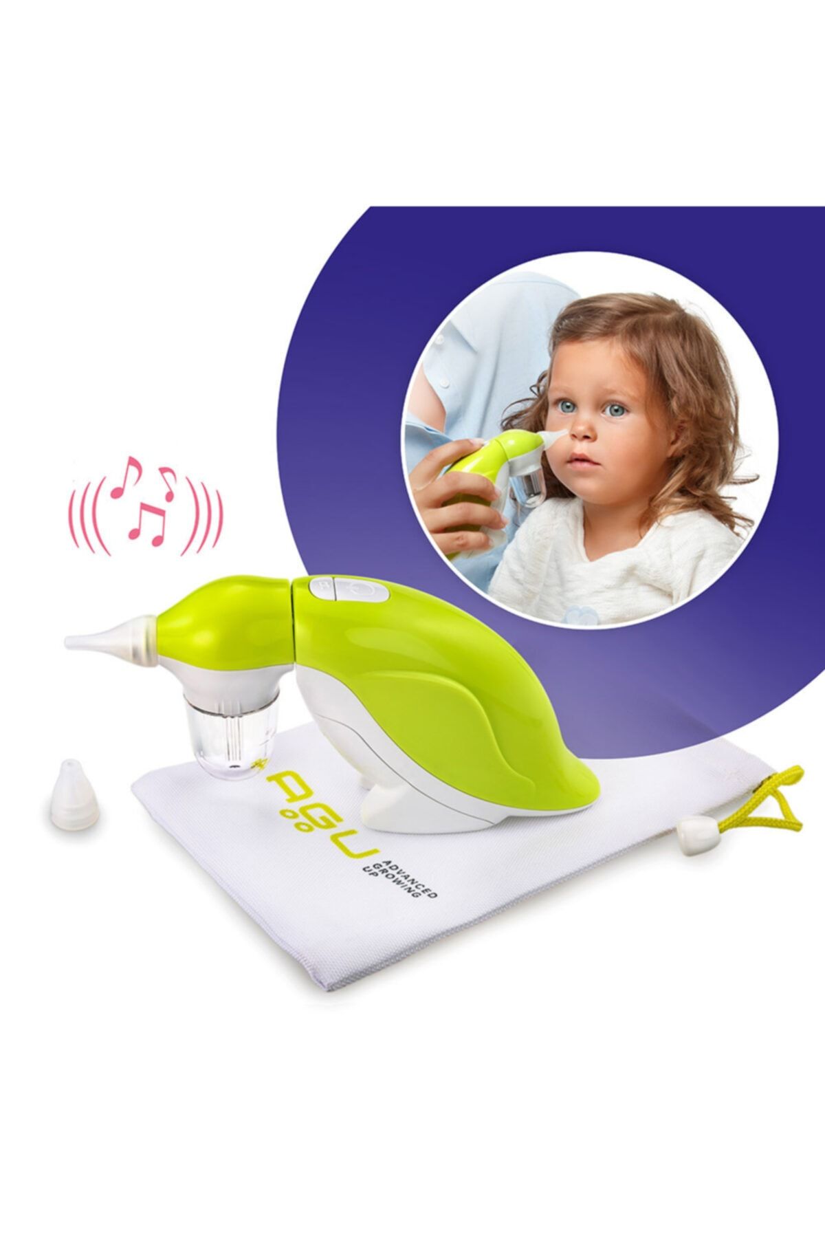 AGU BABY Agu Ns19 Sessiz Ergonomik Etkili Burun Temizleme Aspiratörü