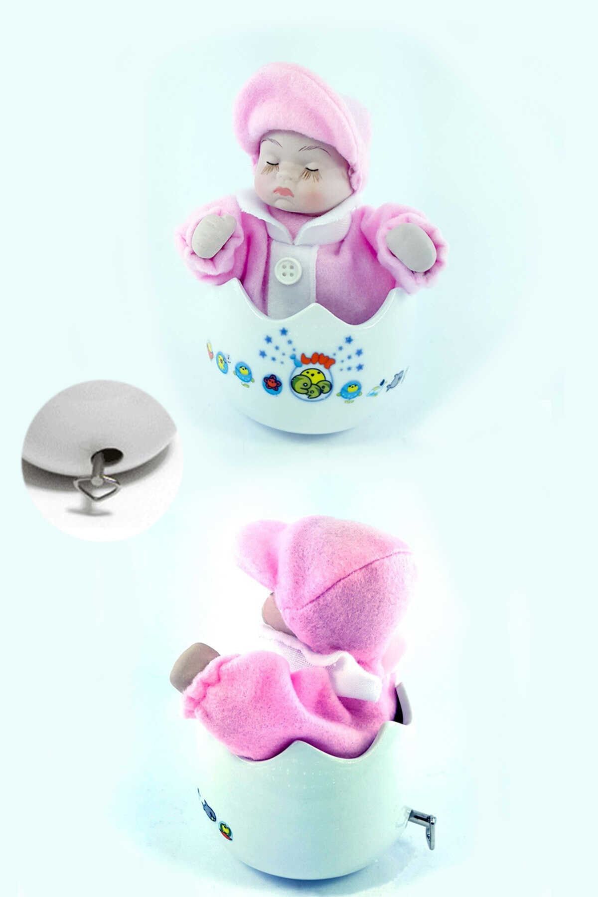 Keyfi Sepet Müzik Kutulu Yumurta Içinde Uyuyan Bebek Pembe