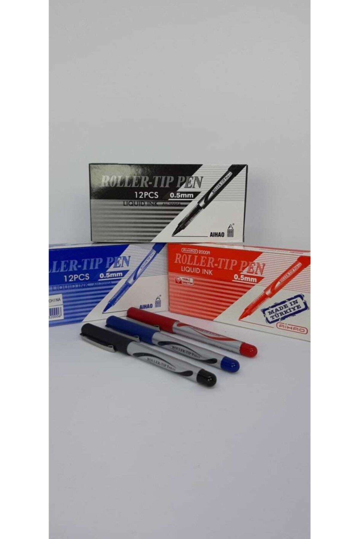 Aihao 2000a Roller Kalem 0.5mm Kırmızı 12 Adet