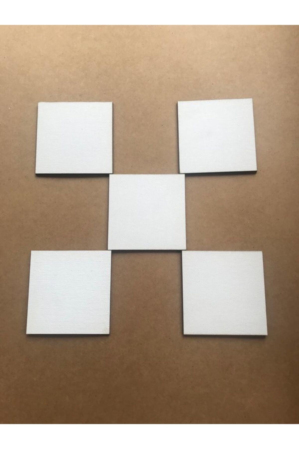 Palet Sanat 10x10 Cm Kare Pres Tuval 5'li Set