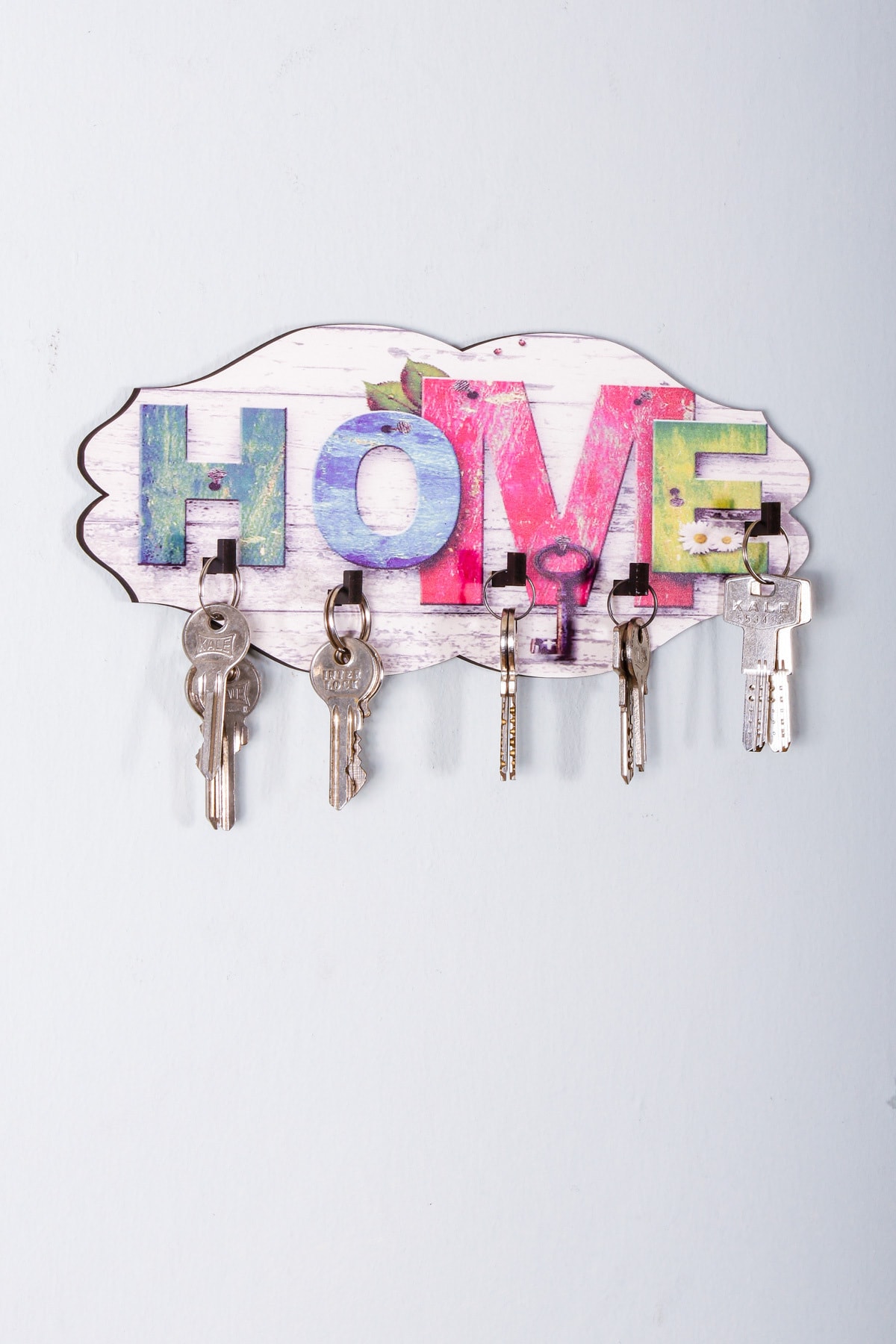 Moccoll Renkli Tasarım Home Askılık Anahtarlık Duvara Monte Anahtarlık 29x12 Cm