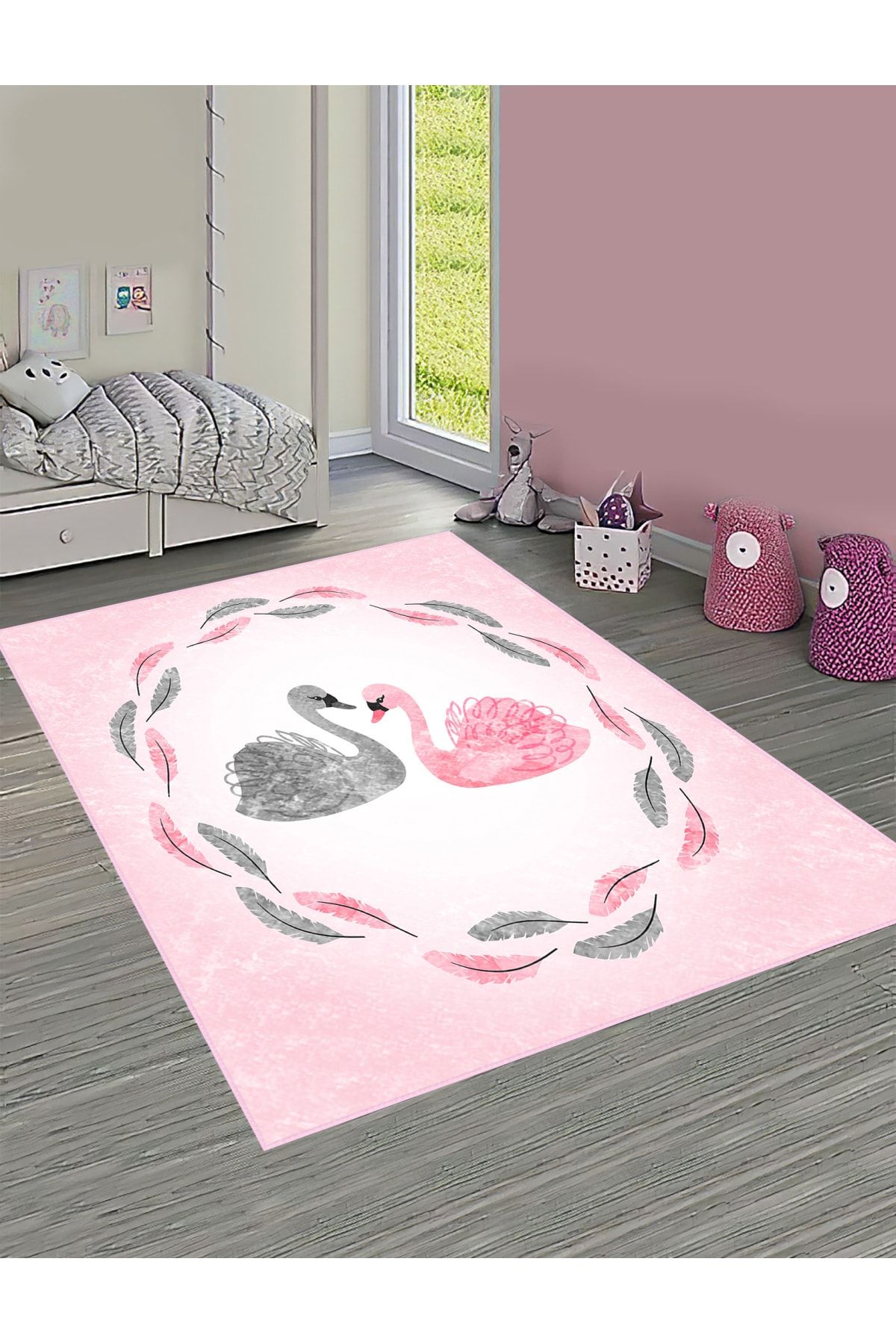 HOMESSA Kuğulu Hçi44 150x230 Çocuk Odası Halısı