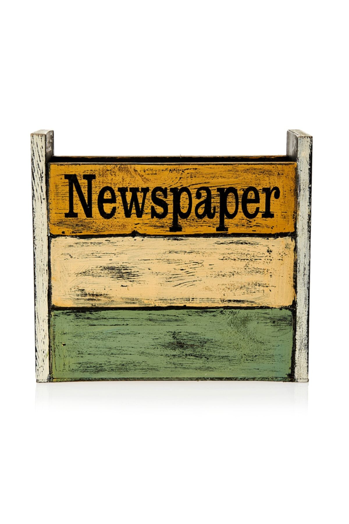 Retro Time Newspaper Ahşap Gazetelik