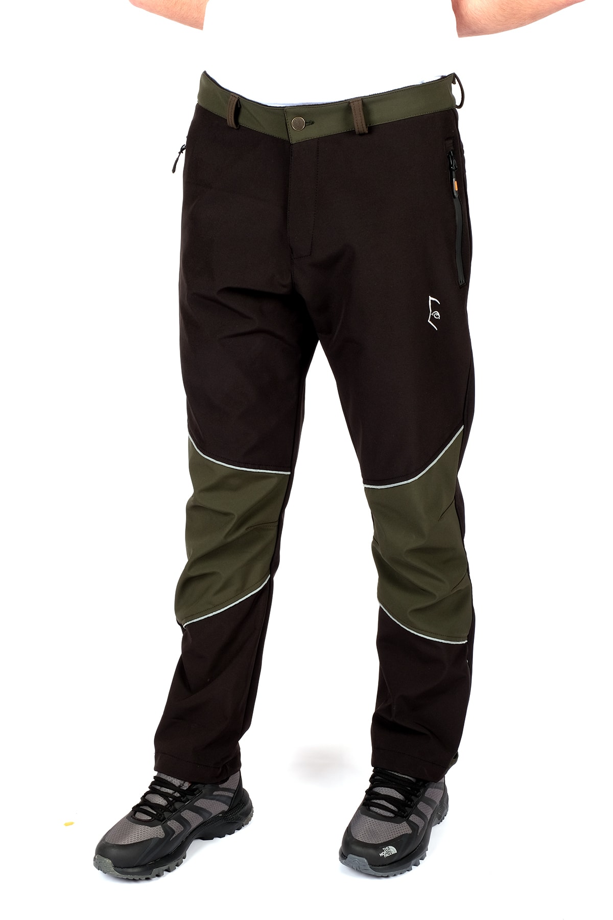bombe Erkek Siyah Yeşil Outdoor Softshell Pantolon