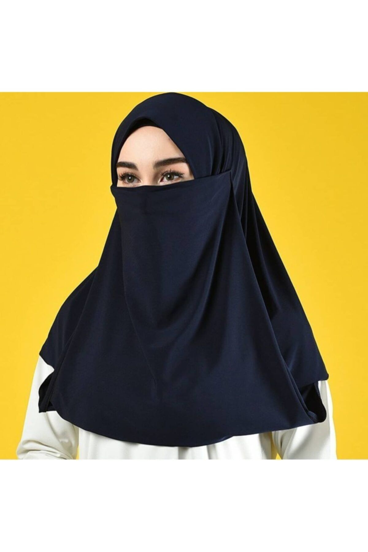 BUTİK AYVİTRİN Kadın Tesettür Peçe Şal Lacivert