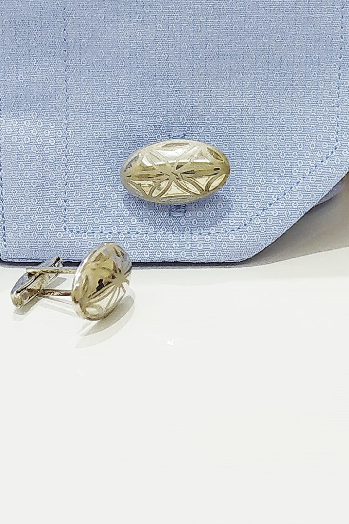 Antik silver 925 Ayar Gümüş Erkek Kol Düğmesi