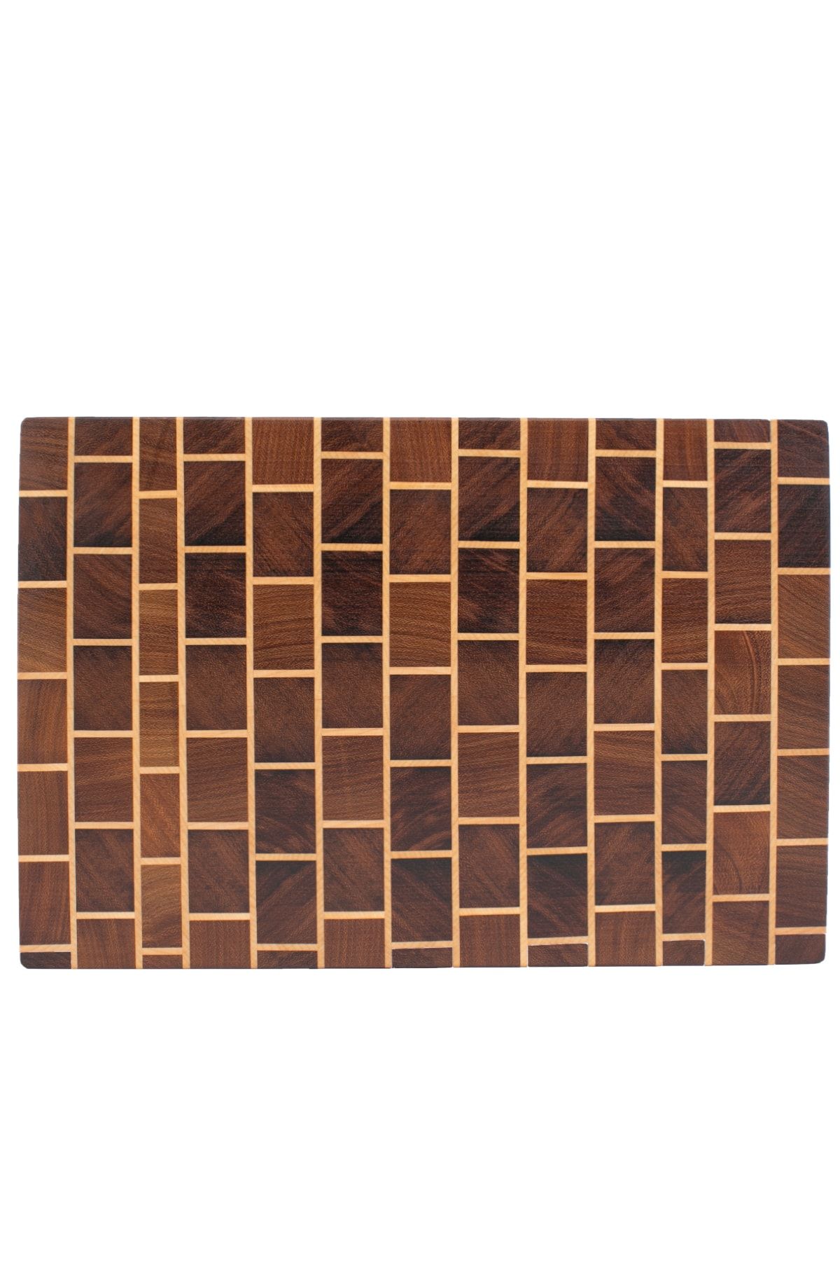 Soandora End Grain Kesme Tahtası Iroko Akçaağaç Metal Çekmeceli