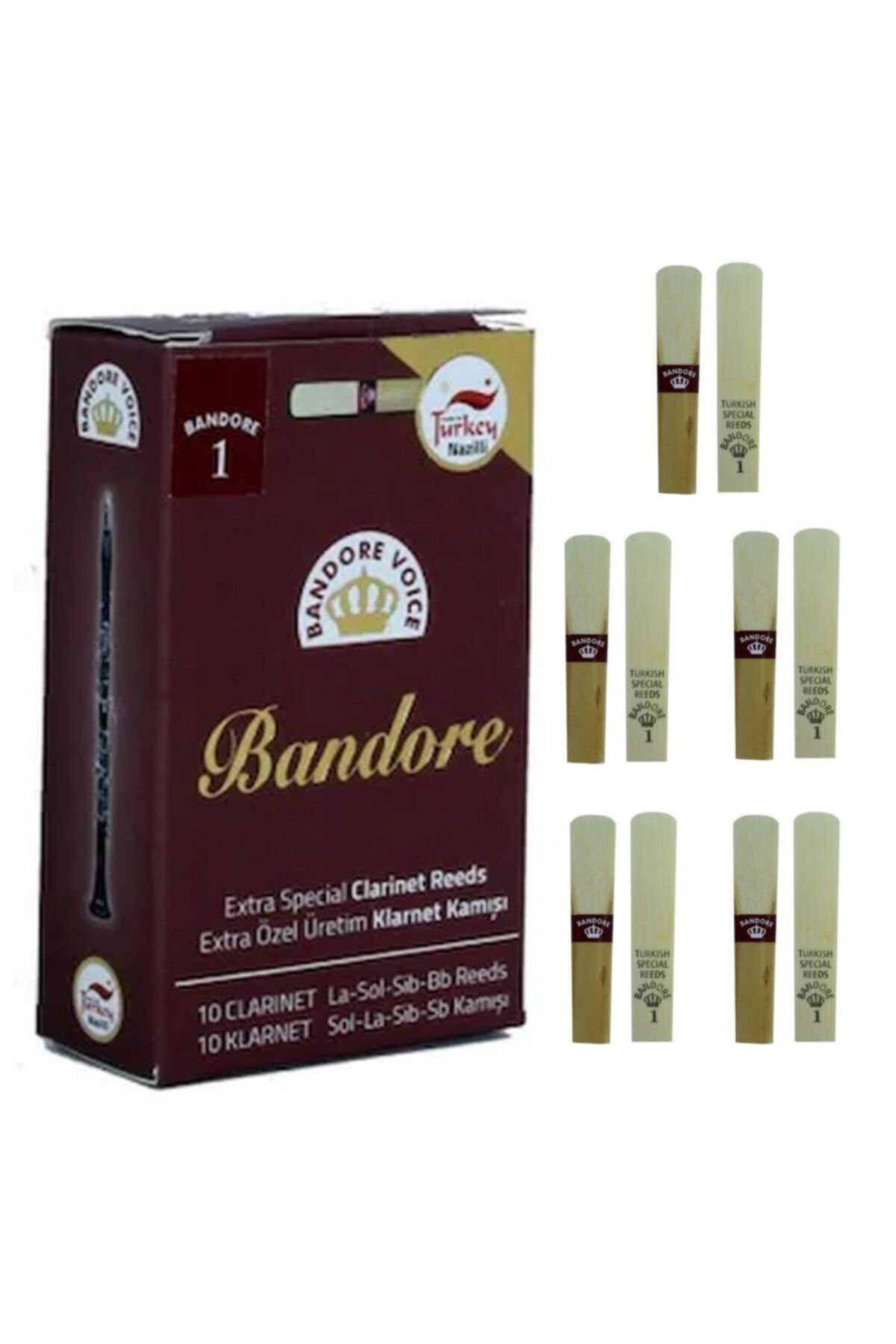 Müzikal Dükkan Bandore Klarnet Kamışı Bandore 1 Numara 10' Lu Set Sol Klarnet Kamışı