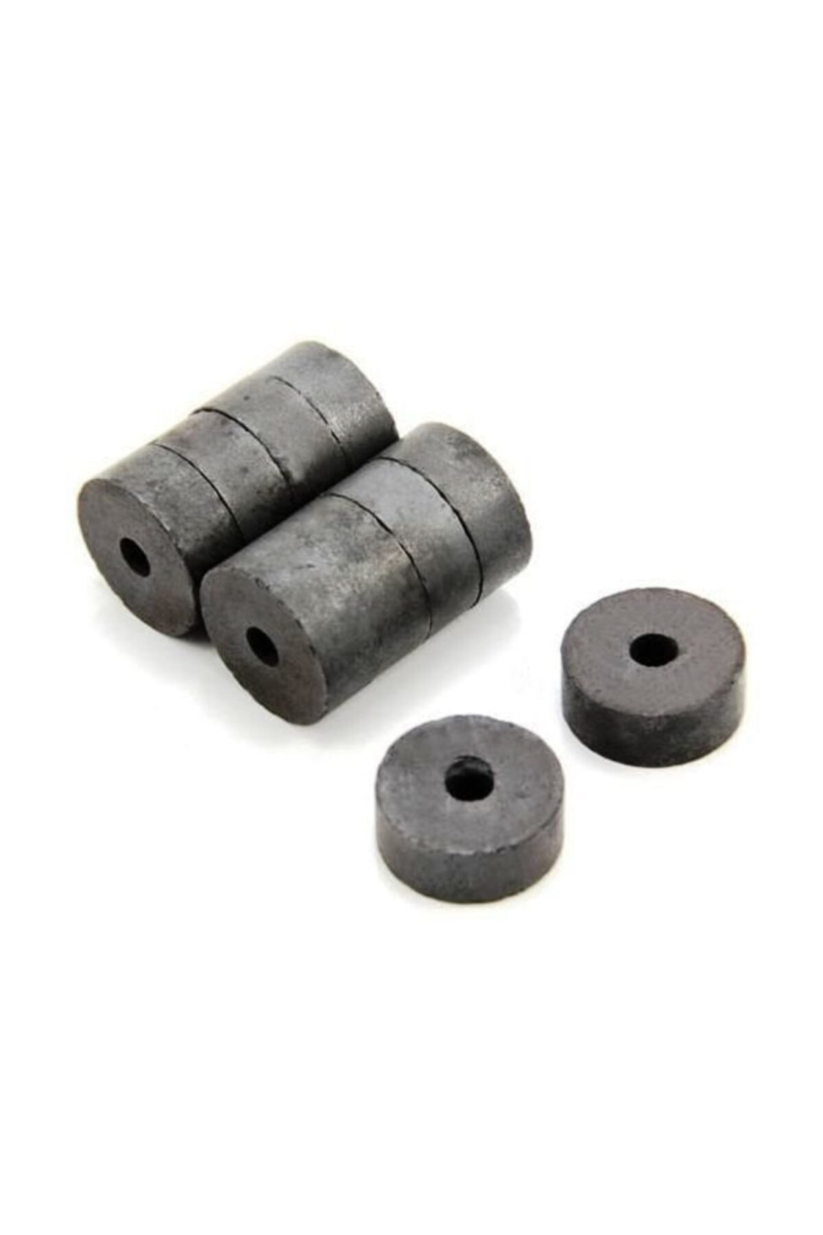 Dünya Magnet 10 Adet 18mm X D5mm X 10mm Ferrit Kömür Seramik Halka Mıknatıs,