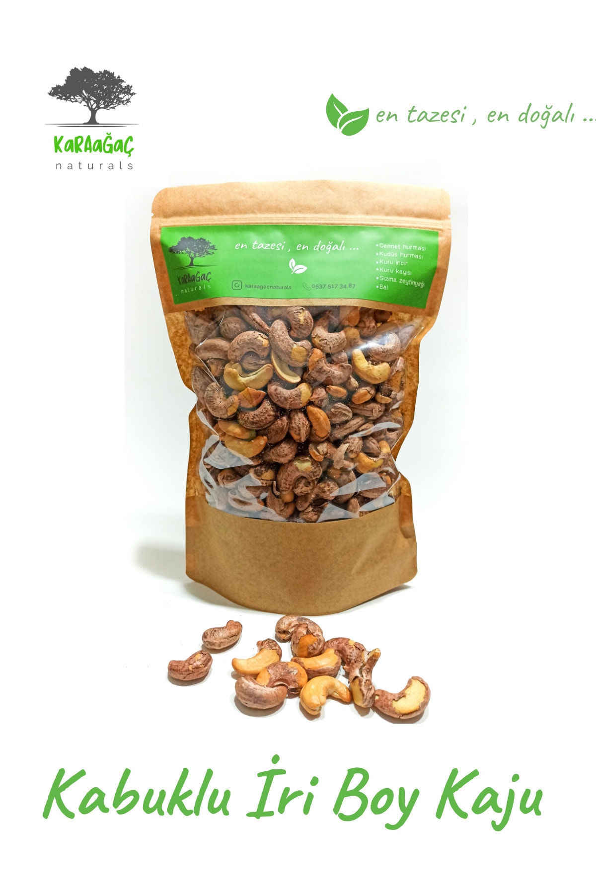 Karaağaç Naturals Lüks Kabuklu Jumbo Boy Kaju 500 Gr.