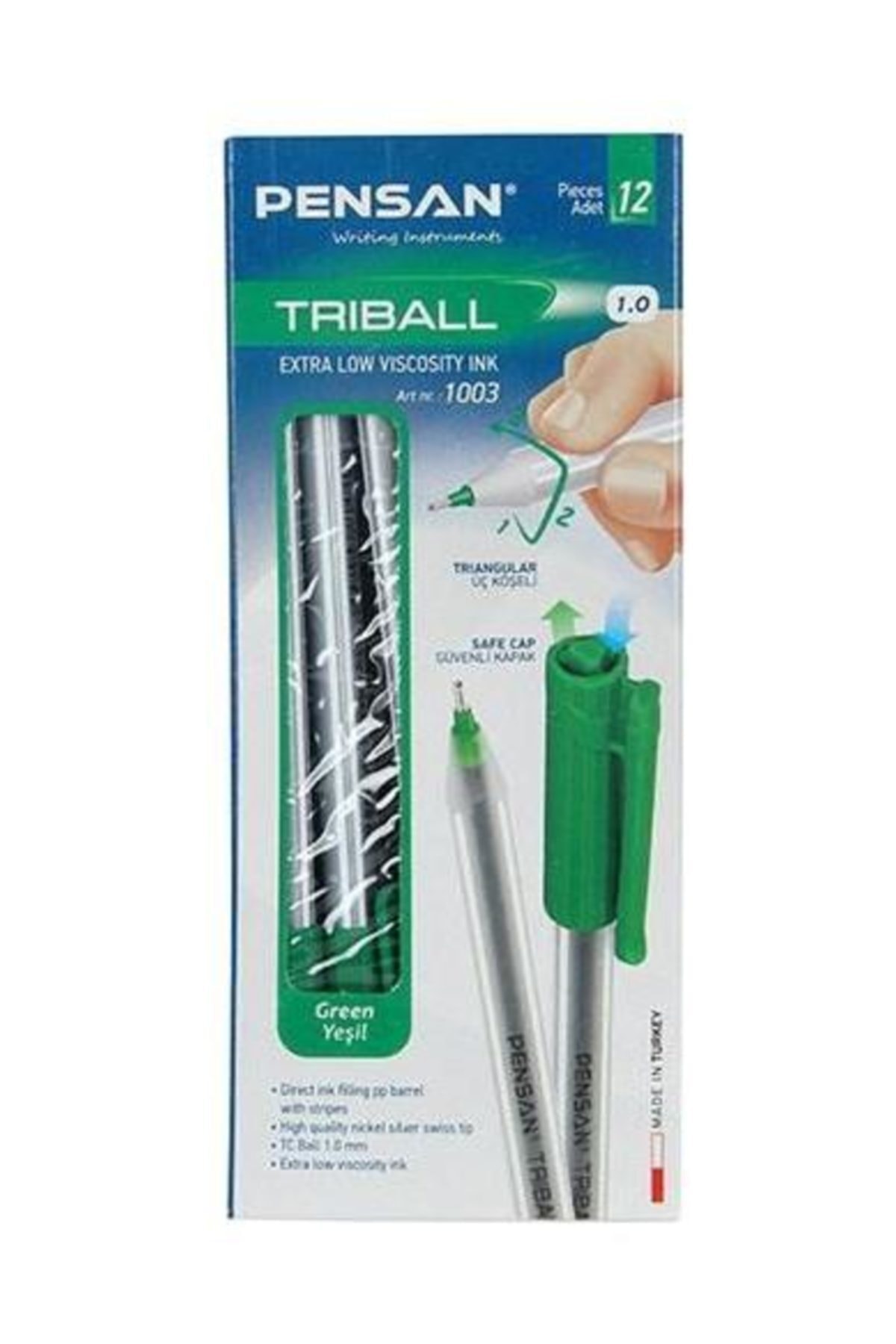 Pensan Triball Tükenmez Kalem 12'li Tek Renk