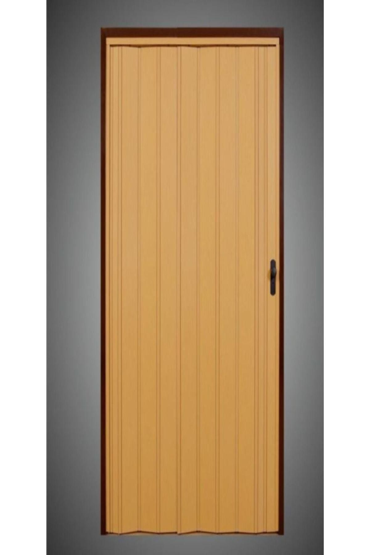 ERİKMANN Akordiyon Pvc Kapı Altınmeşe Camsız Tek Açılım 177 X 252 Cm
