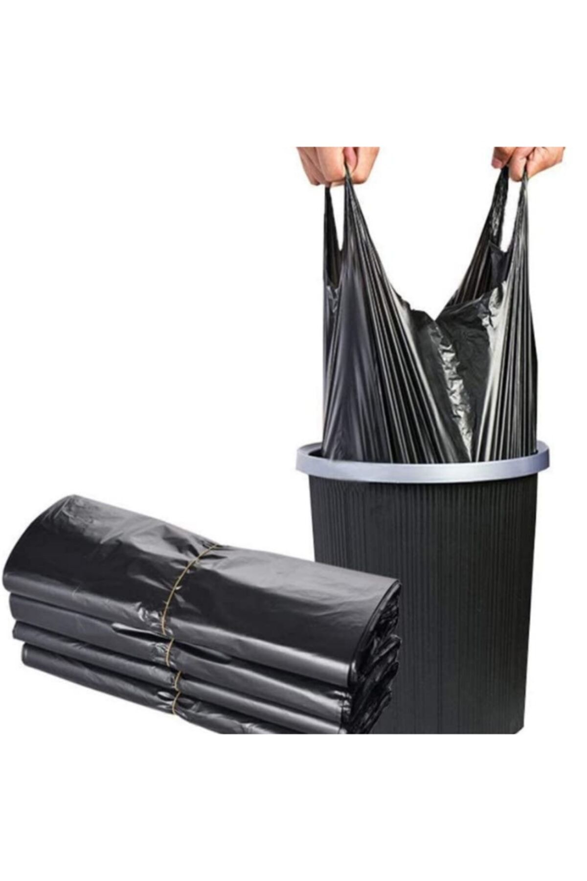 İhtiyaç Limanı 5 kg Siyah Battal Boy Poşet 40x75 cm Hışır Atlet Alışveriş Çöp Poşeti Torbası
