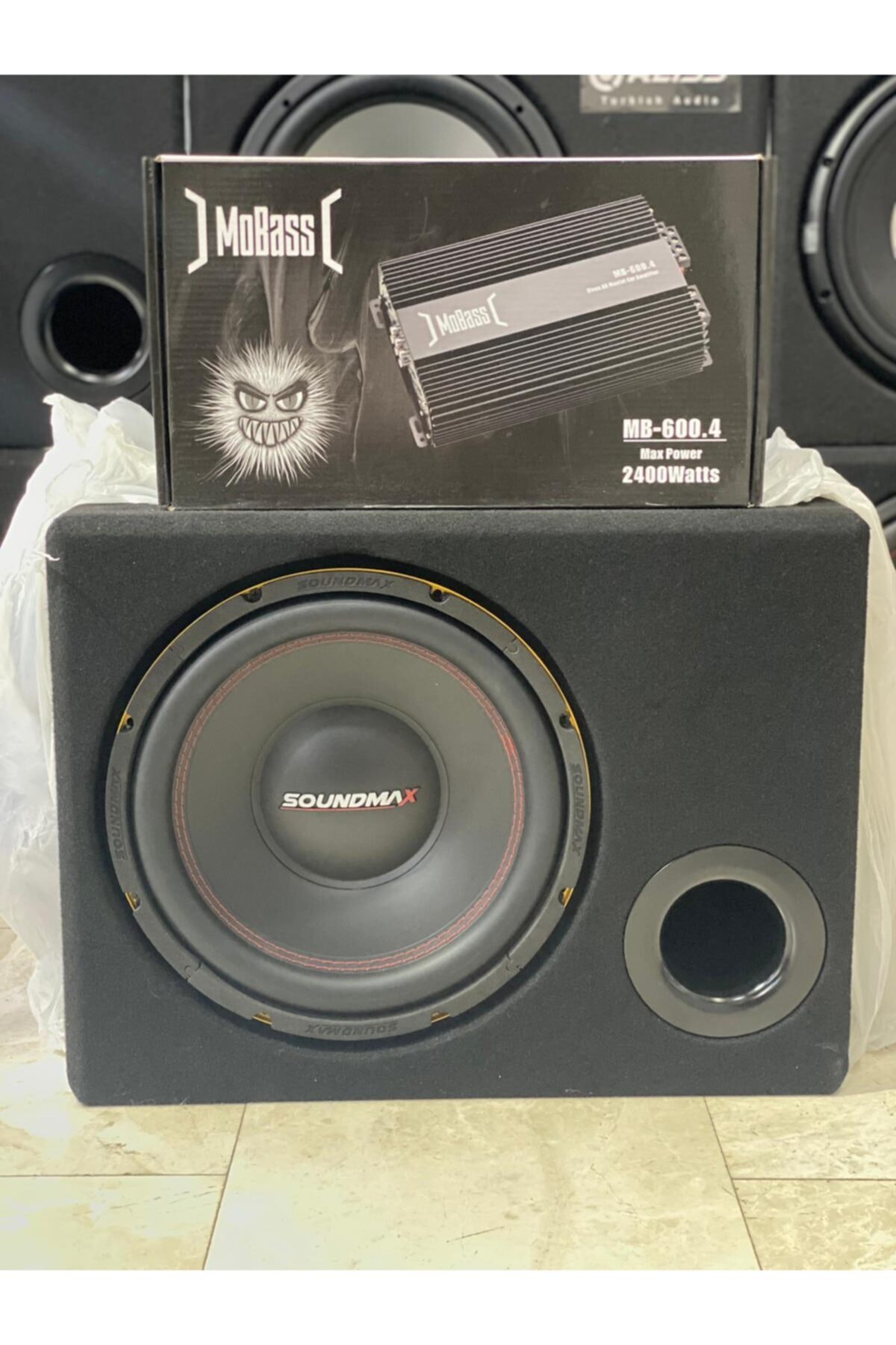 MOBASS Soundmax Bass 1500w 400rms 4kanallı Anfi 2400w 2x150rms