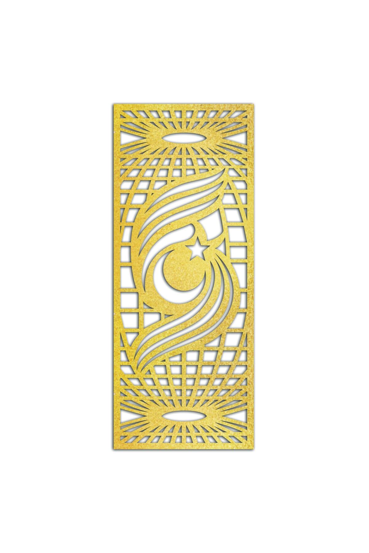 Liar Dekor Liar Ahşap Seperatör (Paravan) - KSP-199 - (10 mm) - (60 cm x 160 cm) - (Gold)