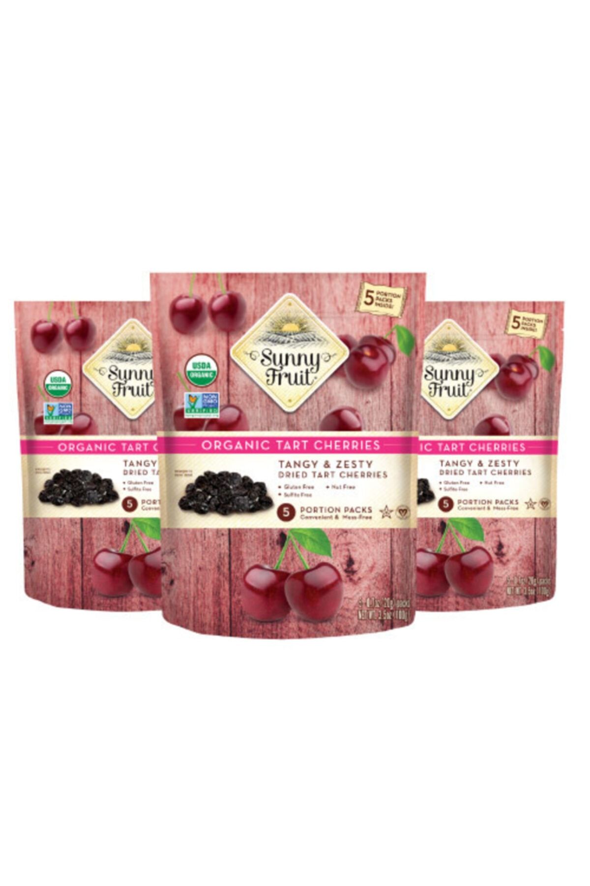 Sunny Fruit Organik Kuru Vişne - 3 Paket (3x100gr)