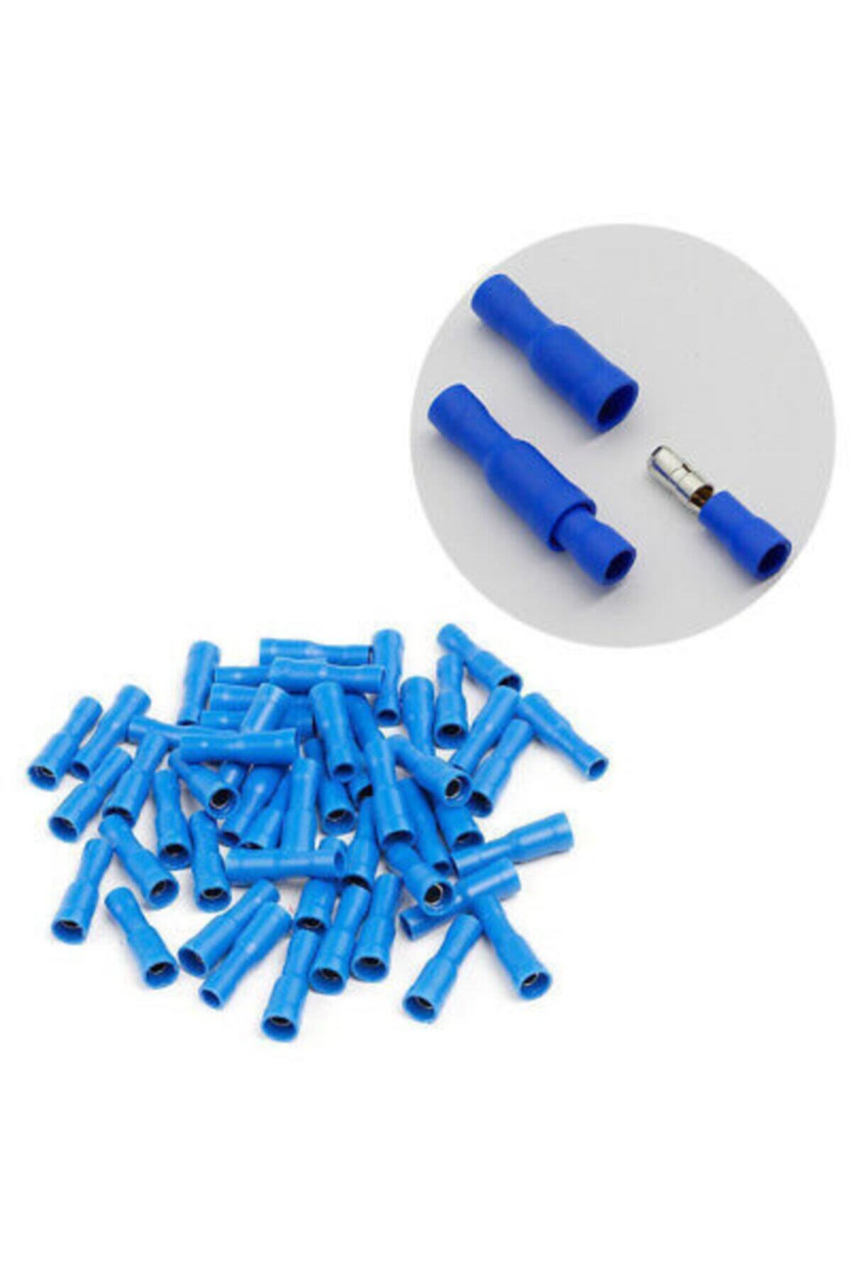 Mas (60 ADET) Mavi Maasco Tam Izoleli Dışı Faston Erkek 1.5-2.5 Mm2