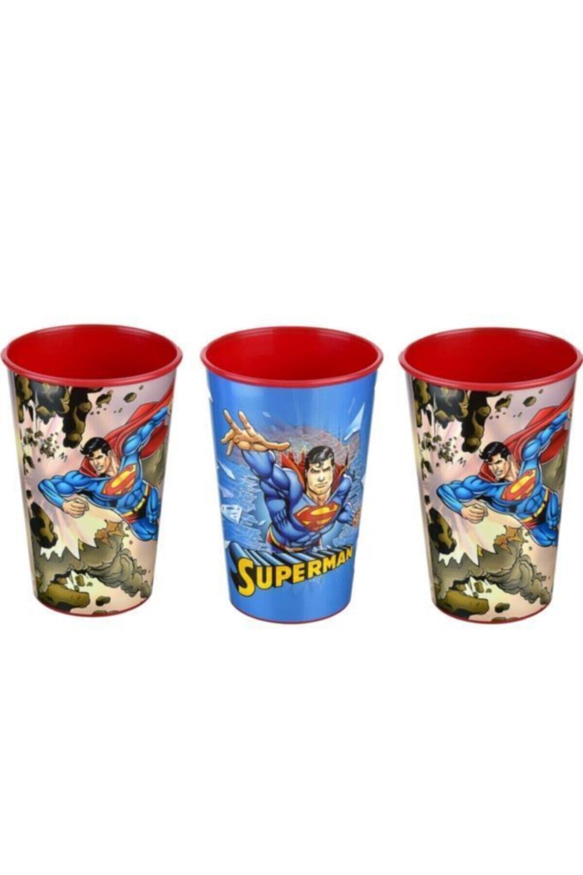 Sadık Plastik SP Unisex Çocuk Kırmızı Süperman Baskılı Bardak 3 Adet