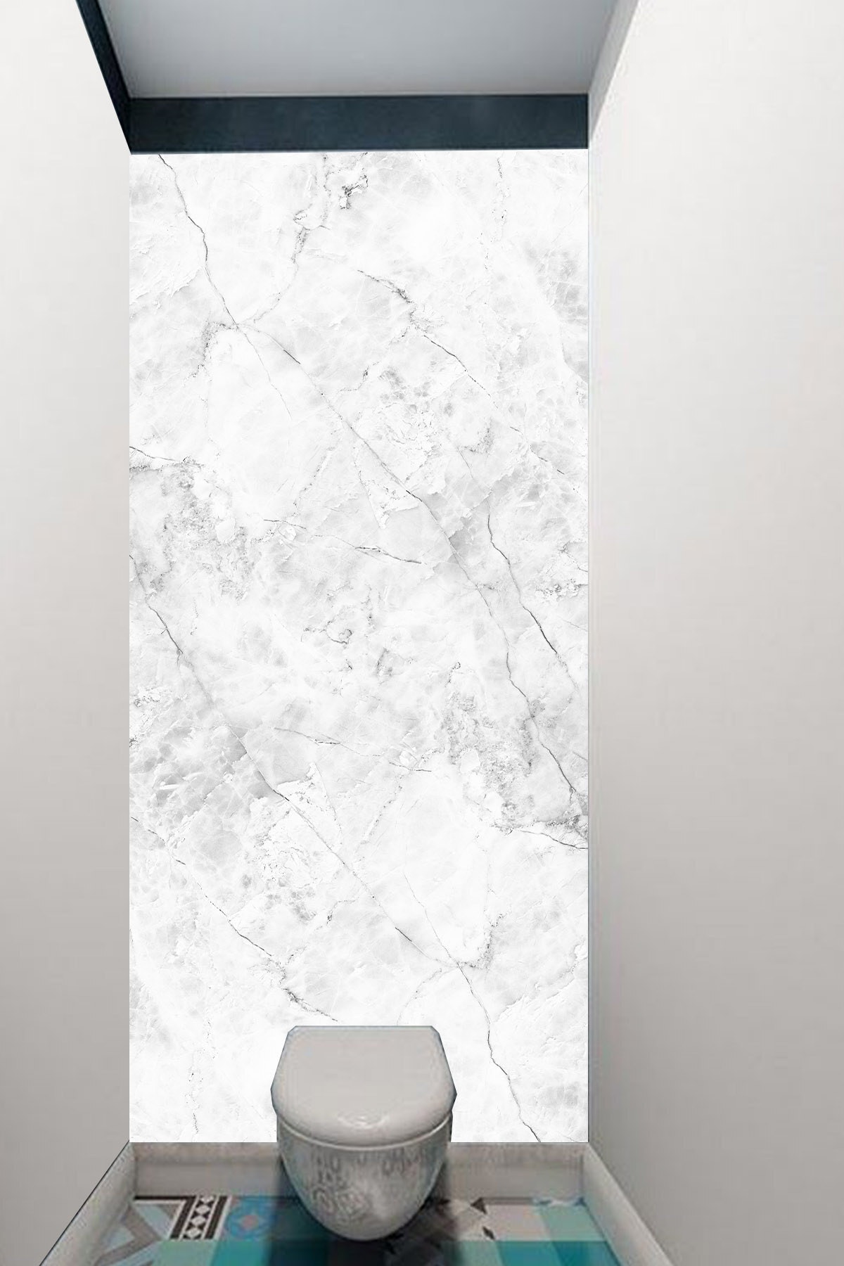 Kolhis 100 cm x 260 cm Mat Banyo Fayans Suya Dayanıklı Premium Sağlıklı Boya Yapışkanlı Folyo