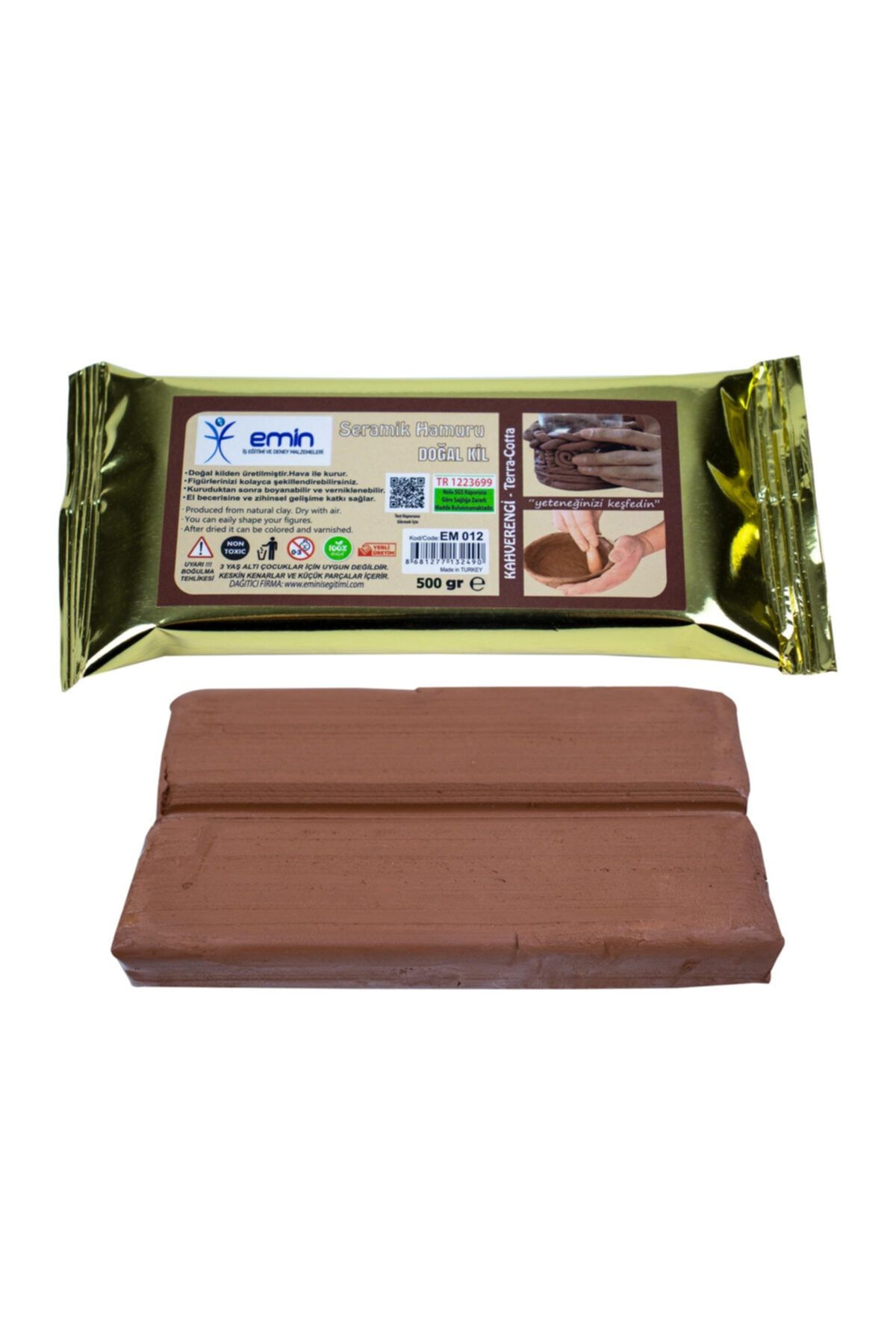 Hobialem Seramik, Kil Hamuru, 500 gr, Kahverengi, Kil, Modelleme Çamuru