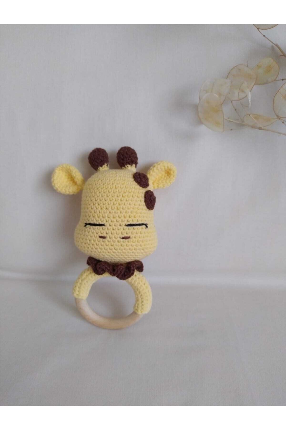 SERVİSİ GELSİN Sarı El Yapımı Organik Amigurumi Unicorn Çıngırak