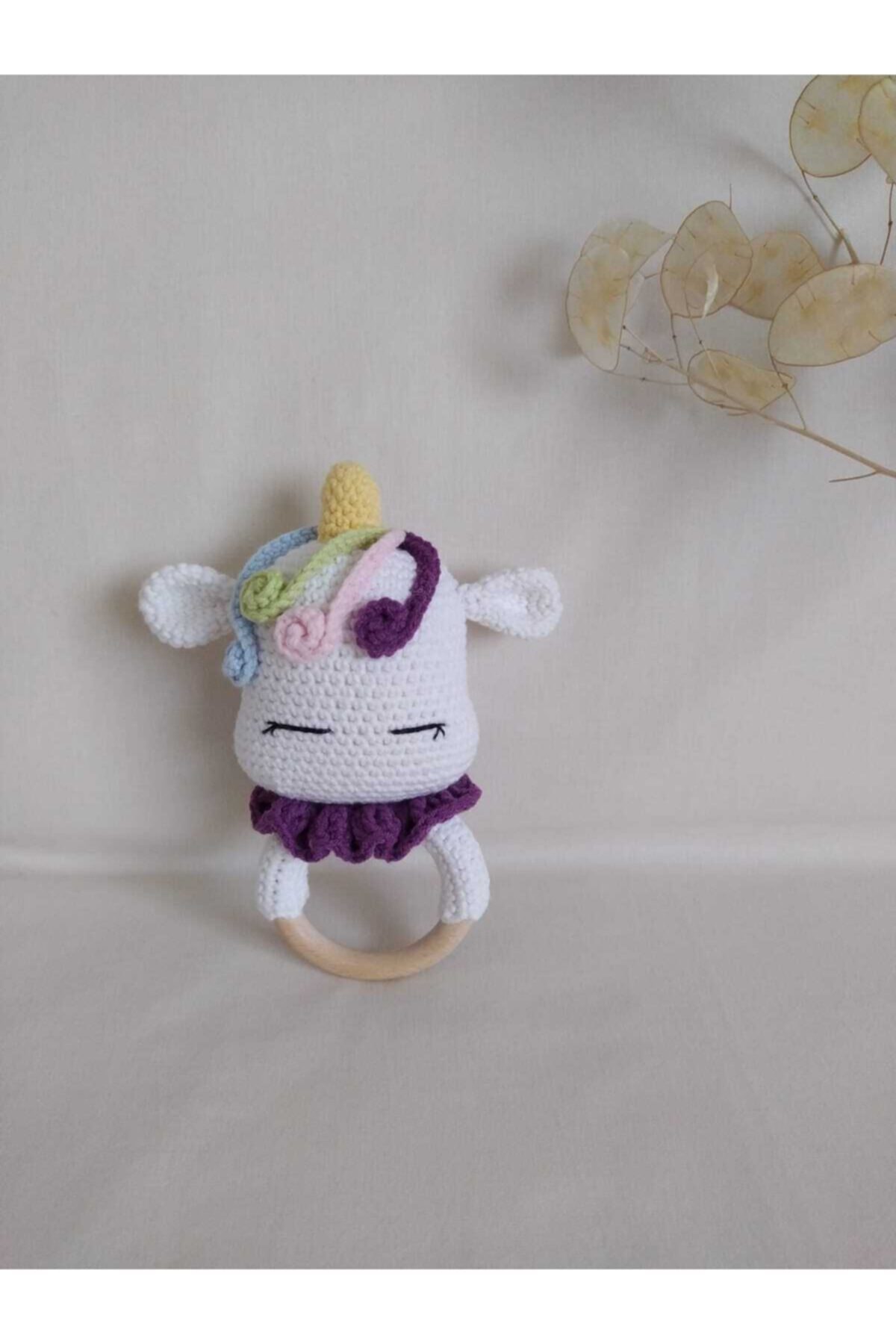 SERVİSİ GELSİN El Yapımı Organik Amigurumi Unicorn Çıngırak
