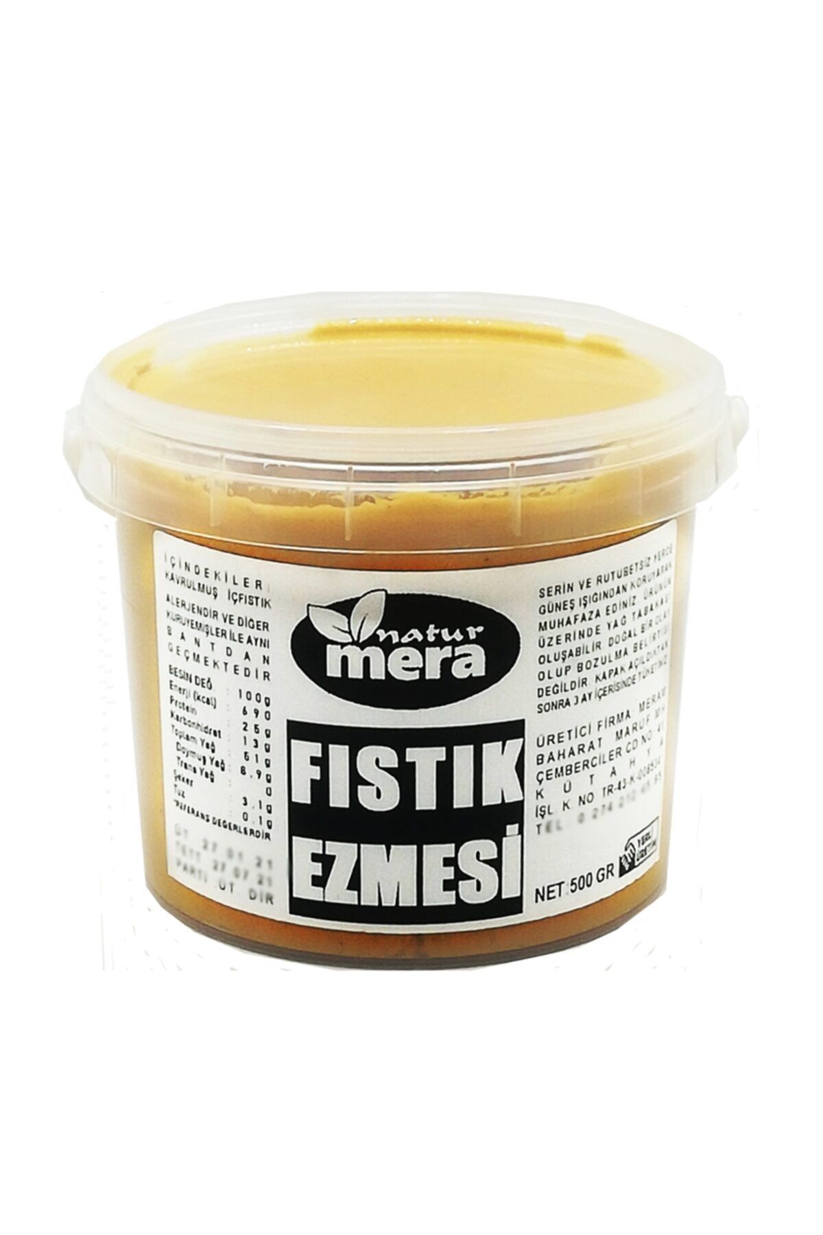 naturmera %100 Saf Şeker Ilavesiz Fıstık Ezmesi 500 G