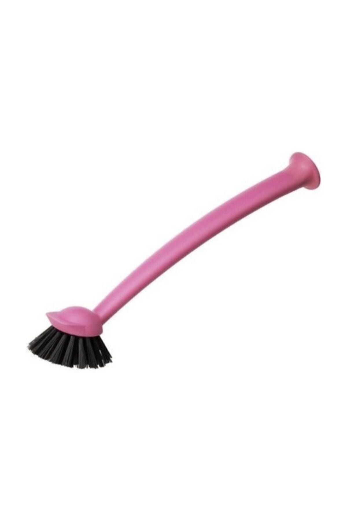 BARBUN Rinnig Vantuzlu Plastik Bulaşık Fırçası - Pembe