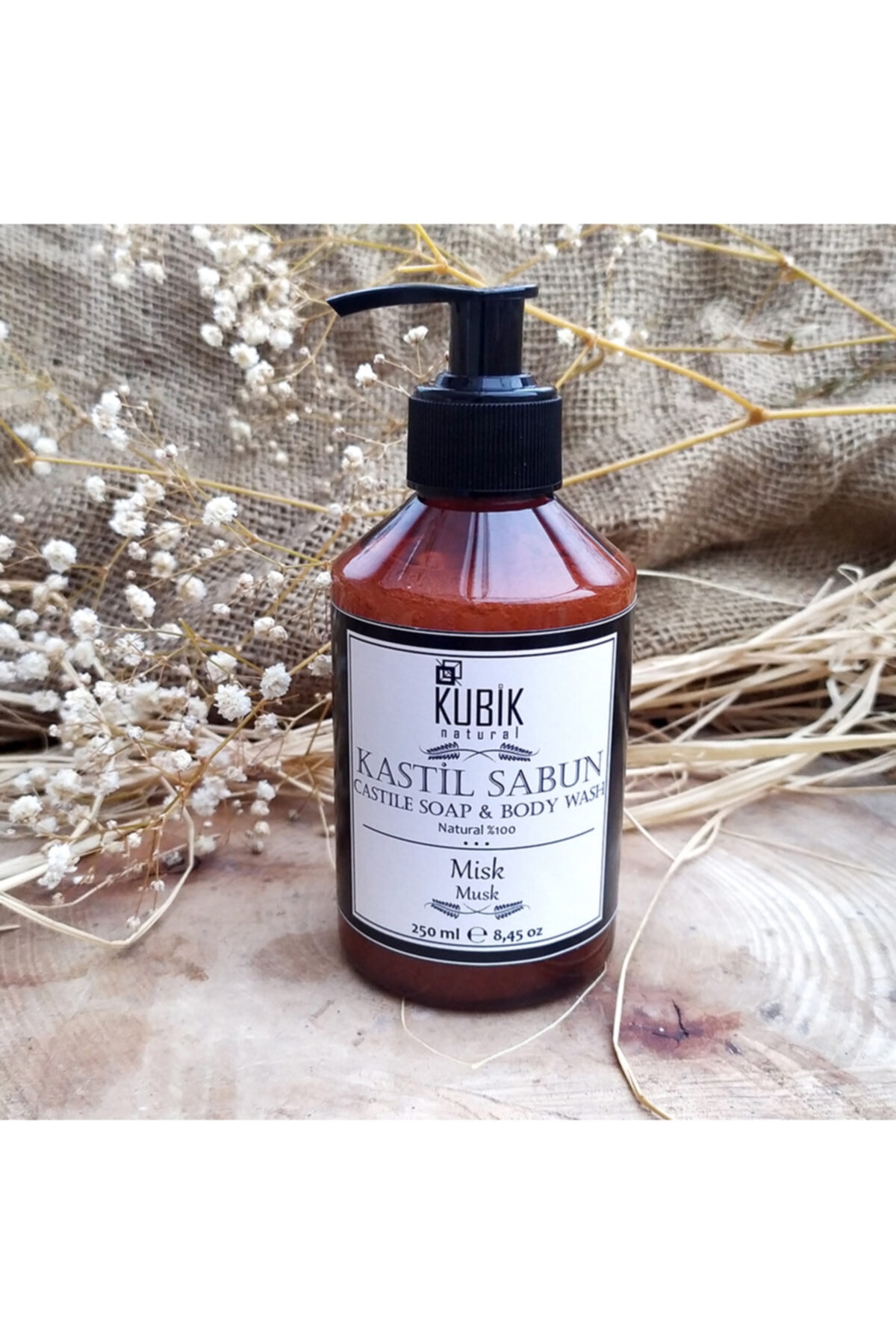 Kubik Natural Parabensiz, Sülfat Içermeyen, Vegan, Doğal Kastil Likit Misk Sabunu