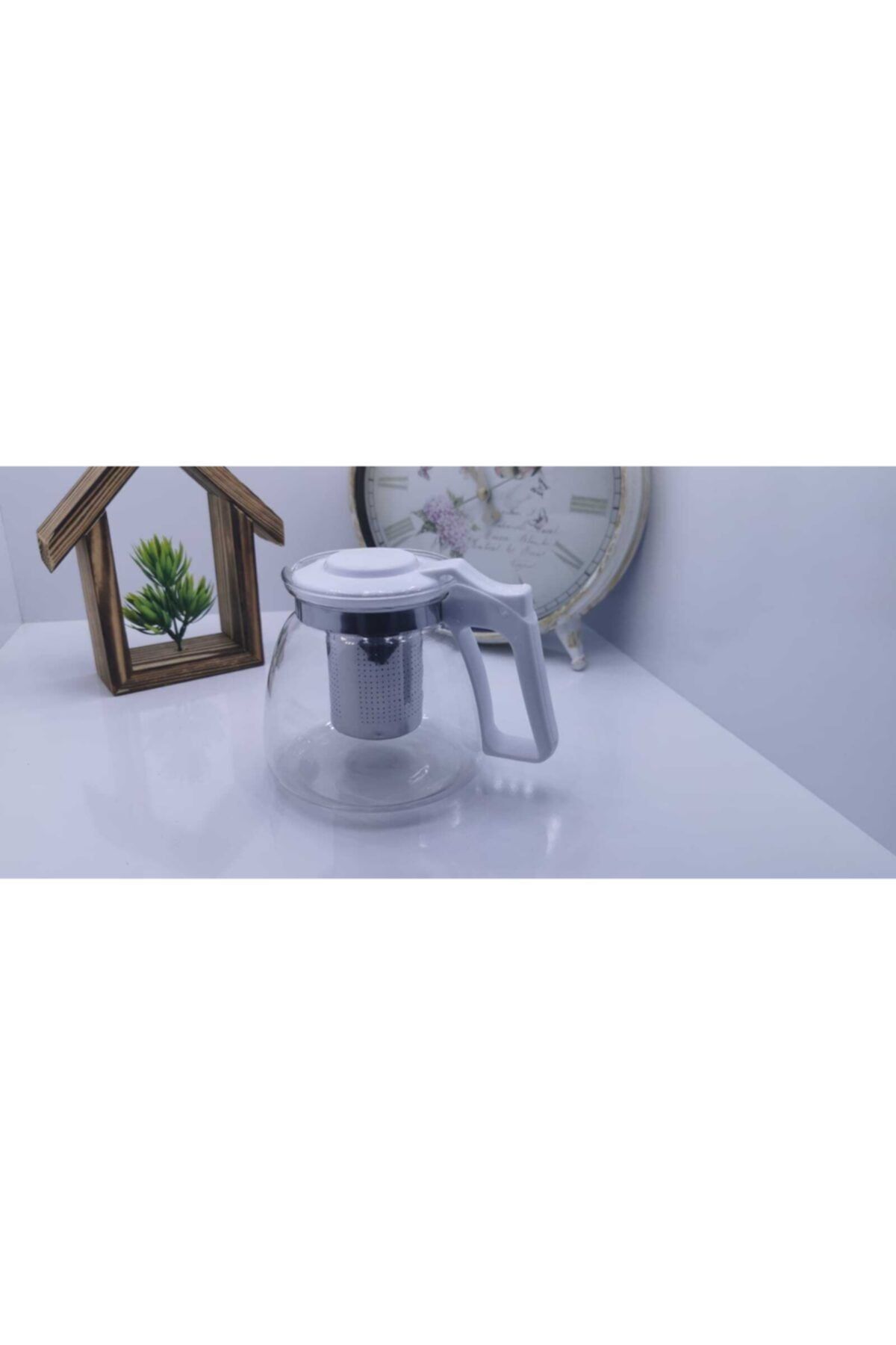 Magic Kitchen Süzgeçli Cam Demlik  Kahve Ve Bitki Çay Tea Pot Çaydanlık - 900 ml