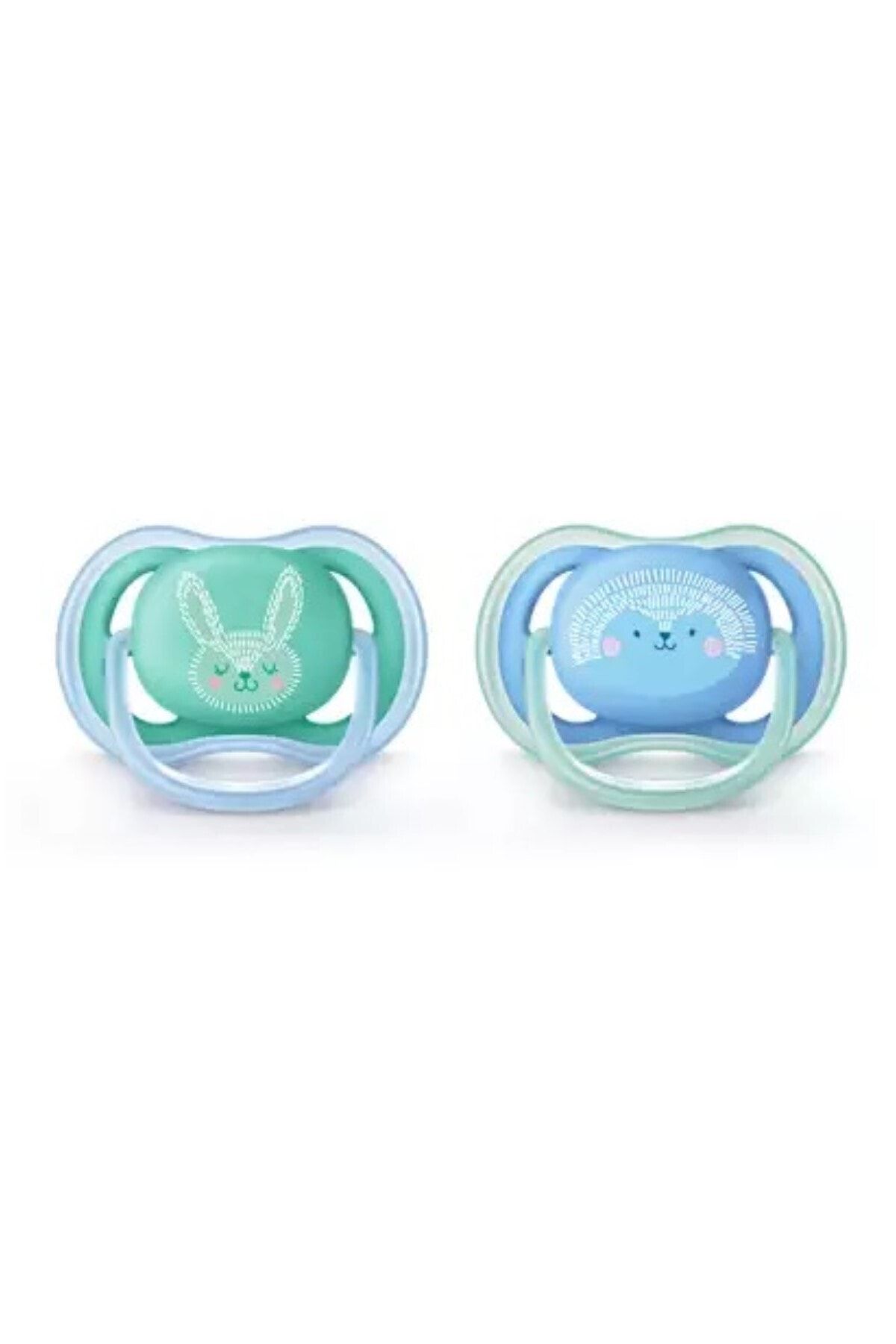 Philips Avent Mavi-Yeşil / 6-18 Ay Ultra Air Ikili Emzik Ve Saklama Kabı Seti