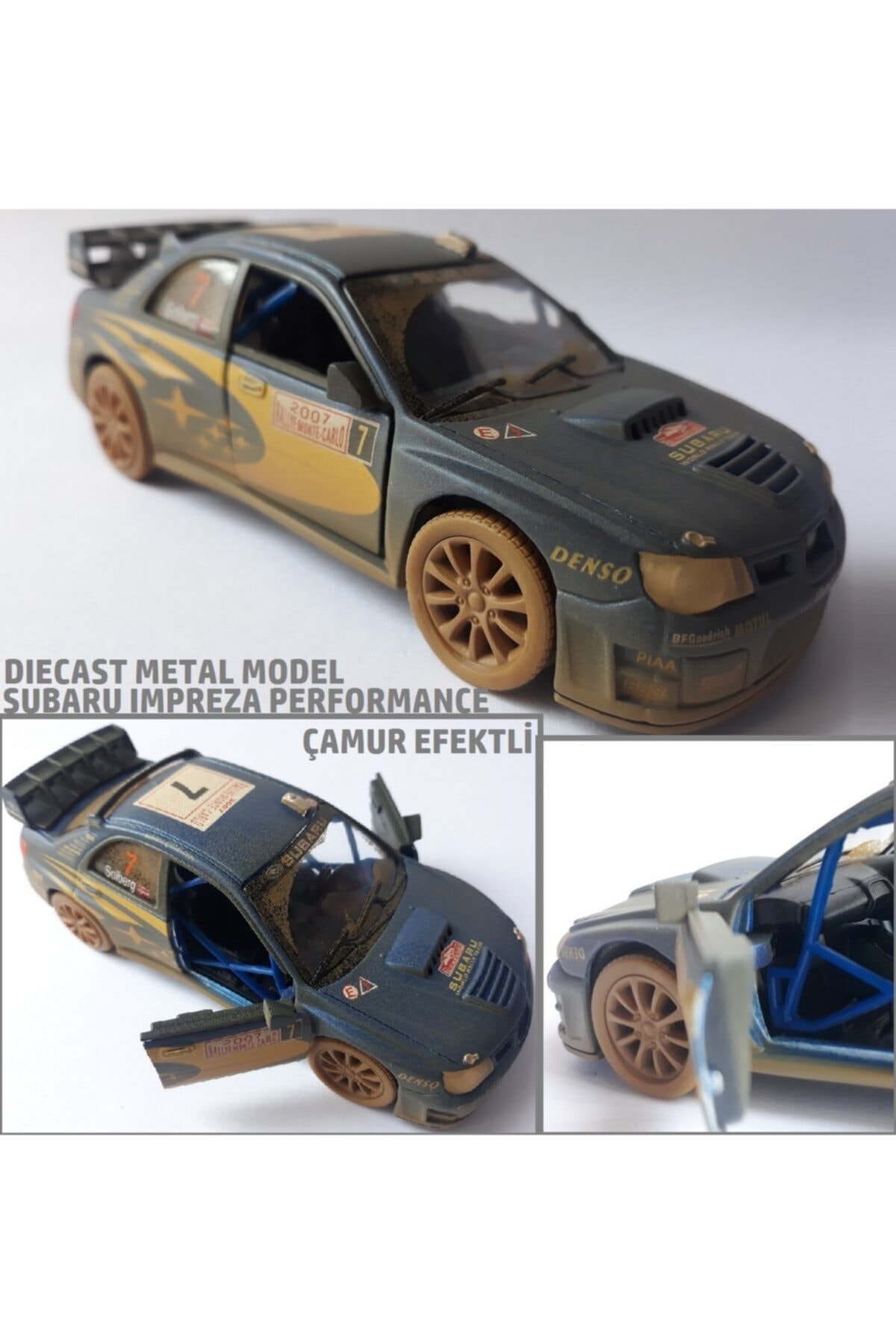 OYUNCAKSAHİLİ Subaru Impreza Wrc Çamurlu Diecast Orjinal Metal Araba Kapı Açılır