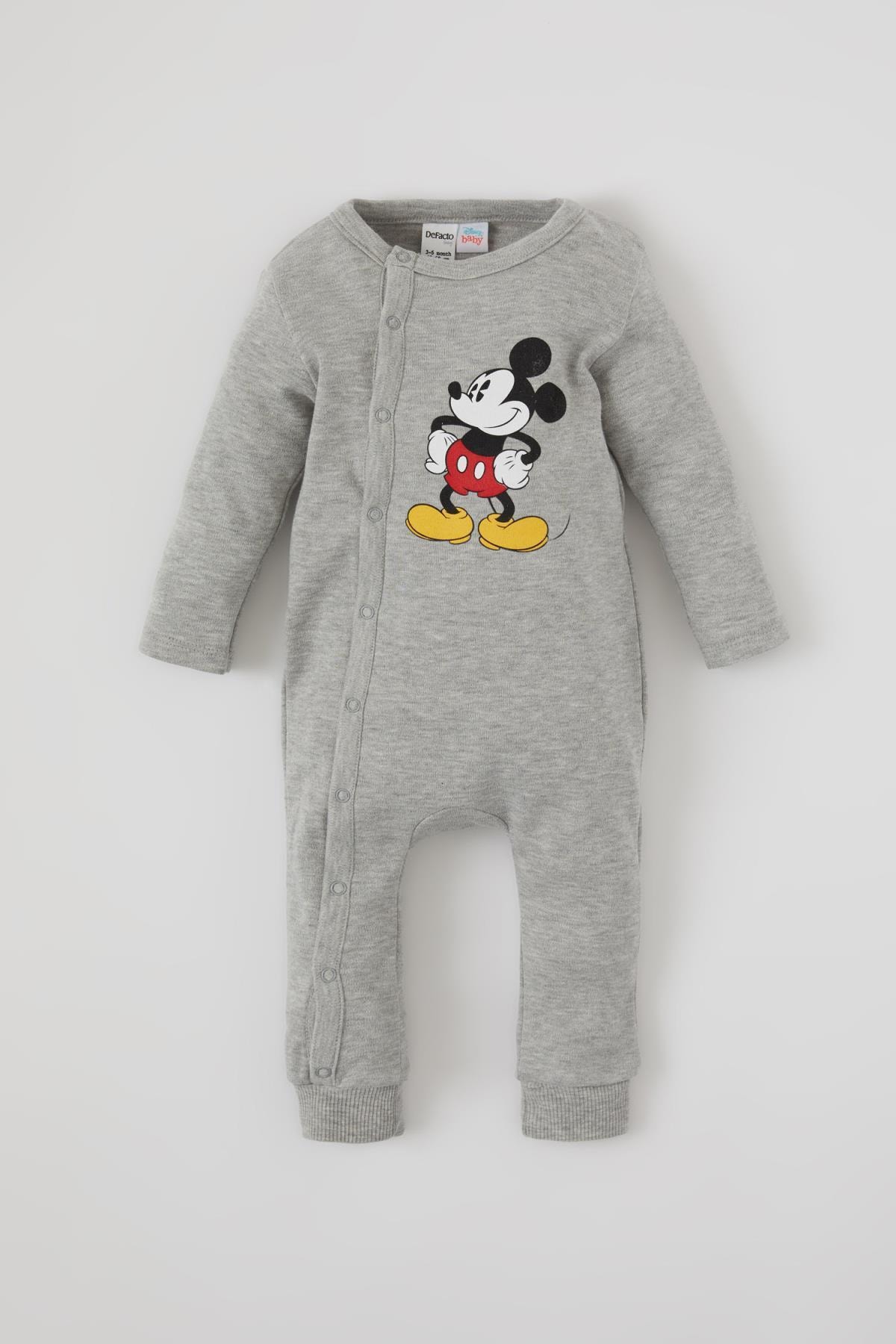 DeFacto Erkek Bebek Gri Mickey Mouse Lisanslı Tulum