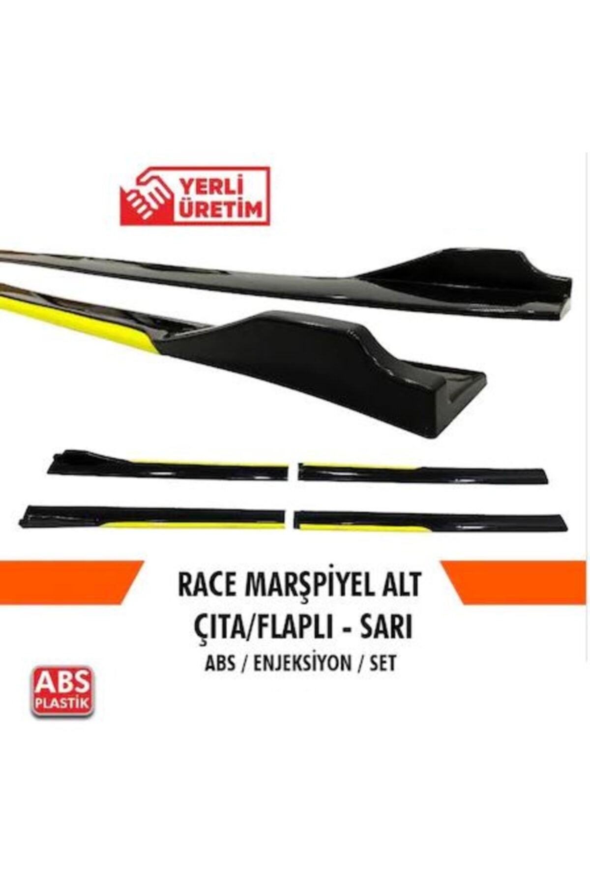 ŞüsCarOto Üniversal Piano Black Kulaklı Flaplı Marşpiyel Lipi Bıçağı Sarı