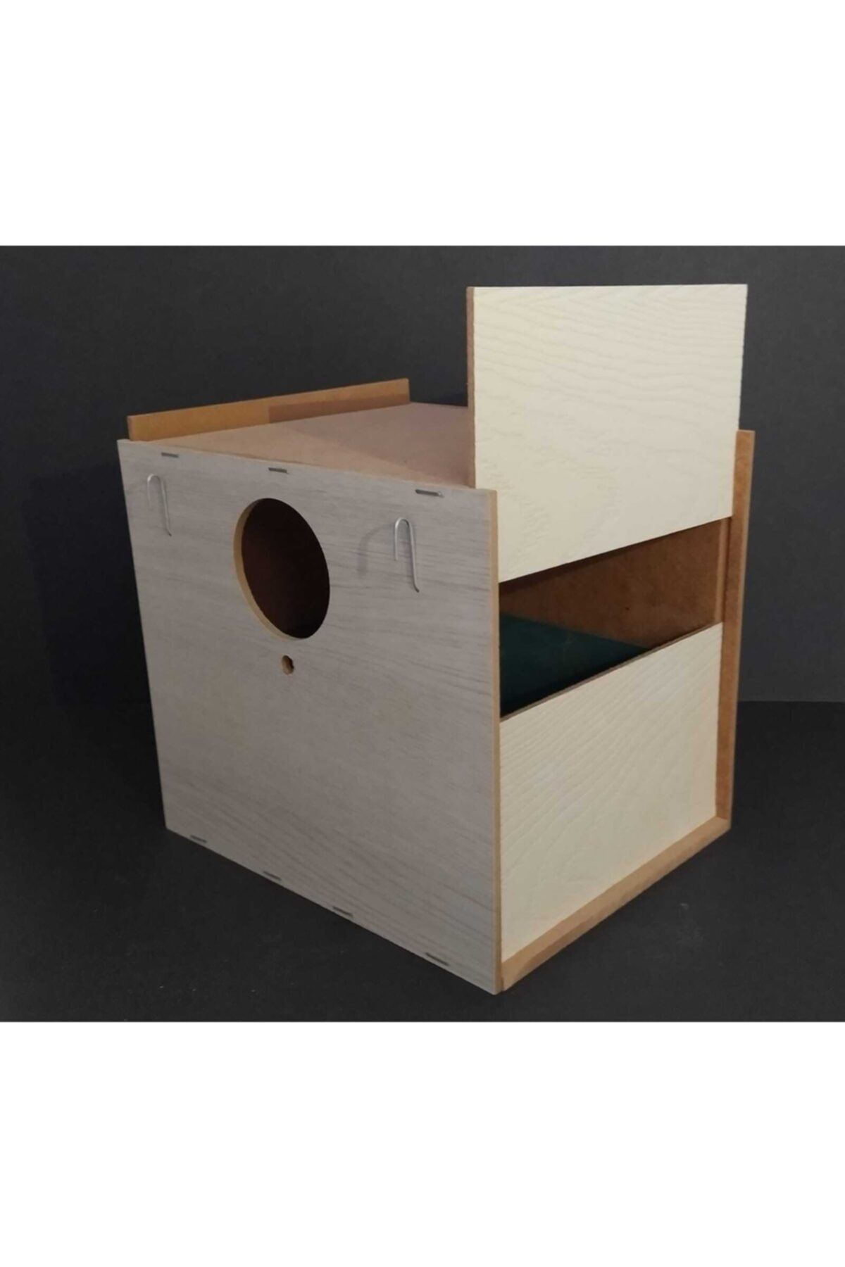 cotanakkafes Folluklu Muhabbet Yuvalık Çift Açılır 21x20x18,5 Mdf Yuvalık