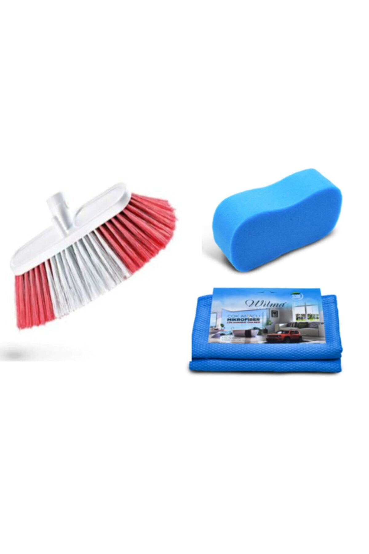Wilma Secret Battal Oto Fırçası + Geniş Mikrofiber Bez + Büyük Boy Sünger